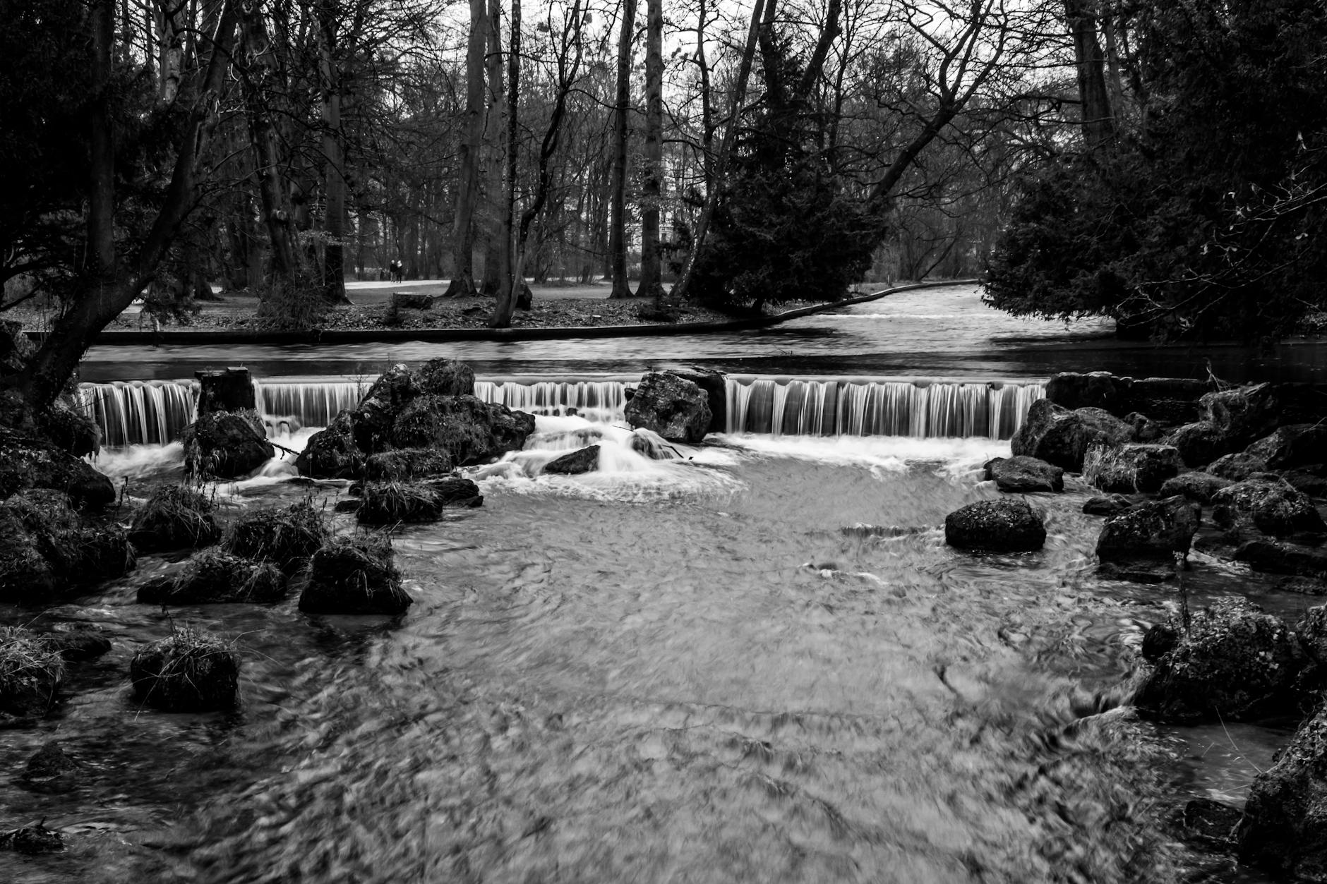 River landscape in a Munich park
