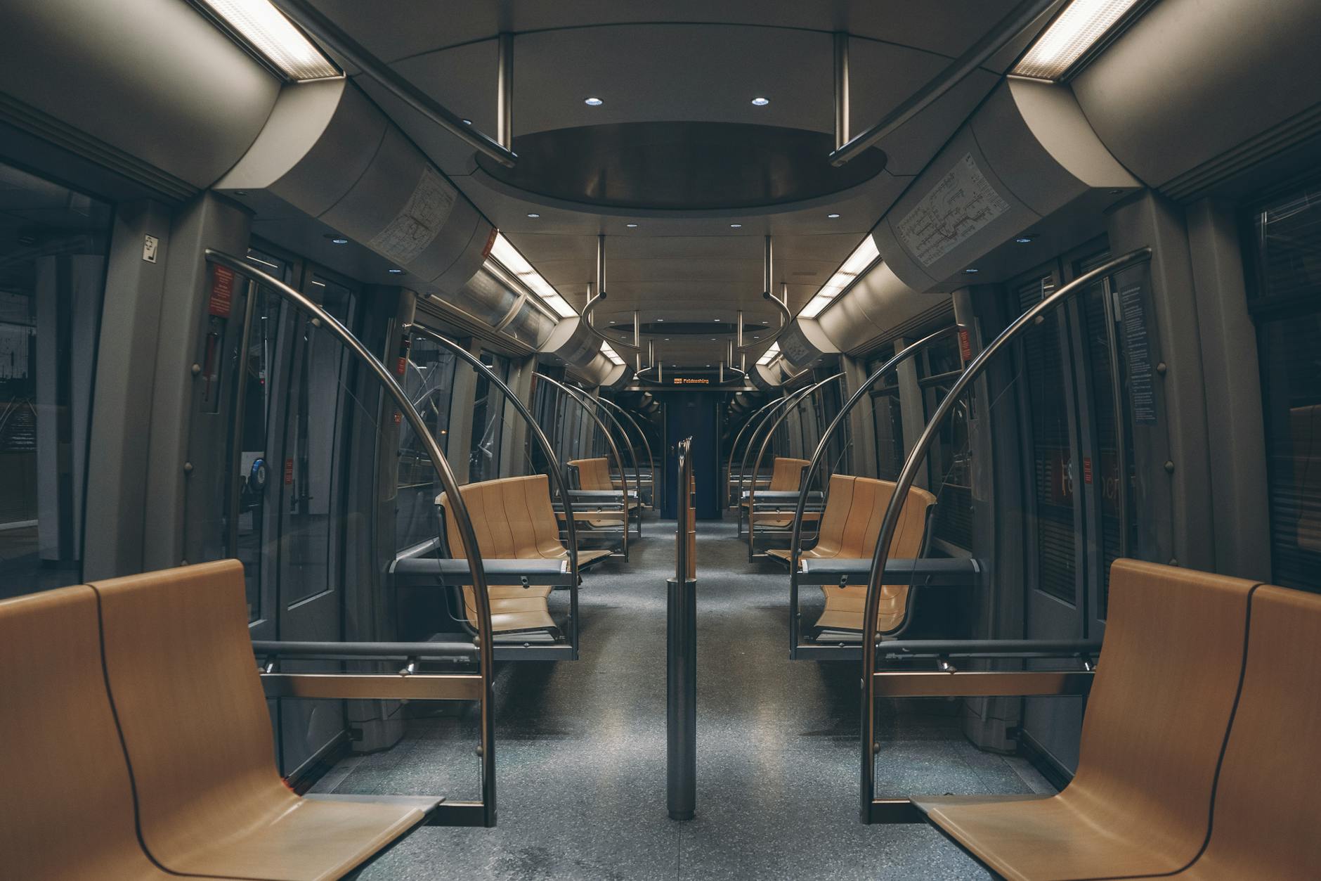 Empty Munich subway train