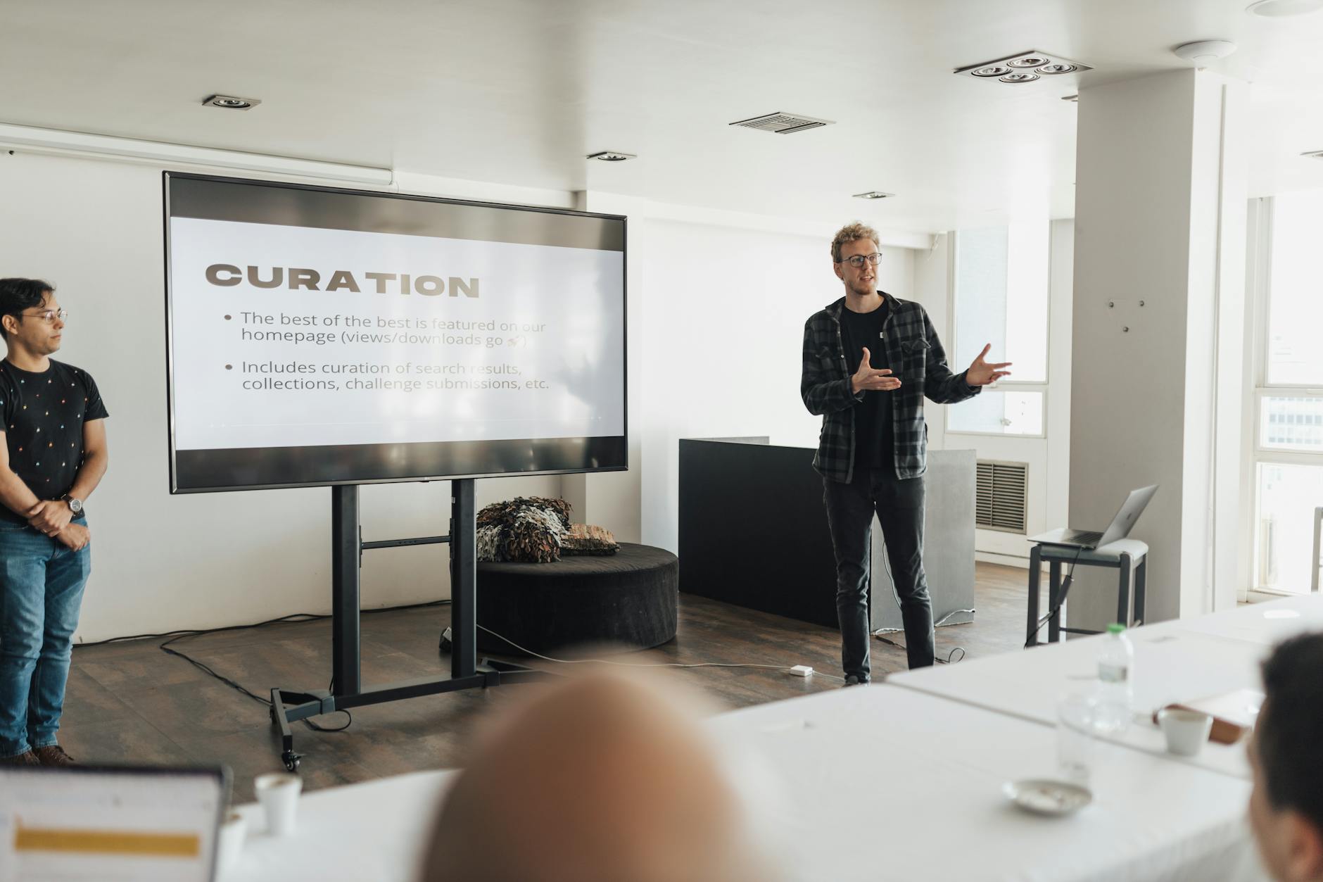 Professional giving a business presentation