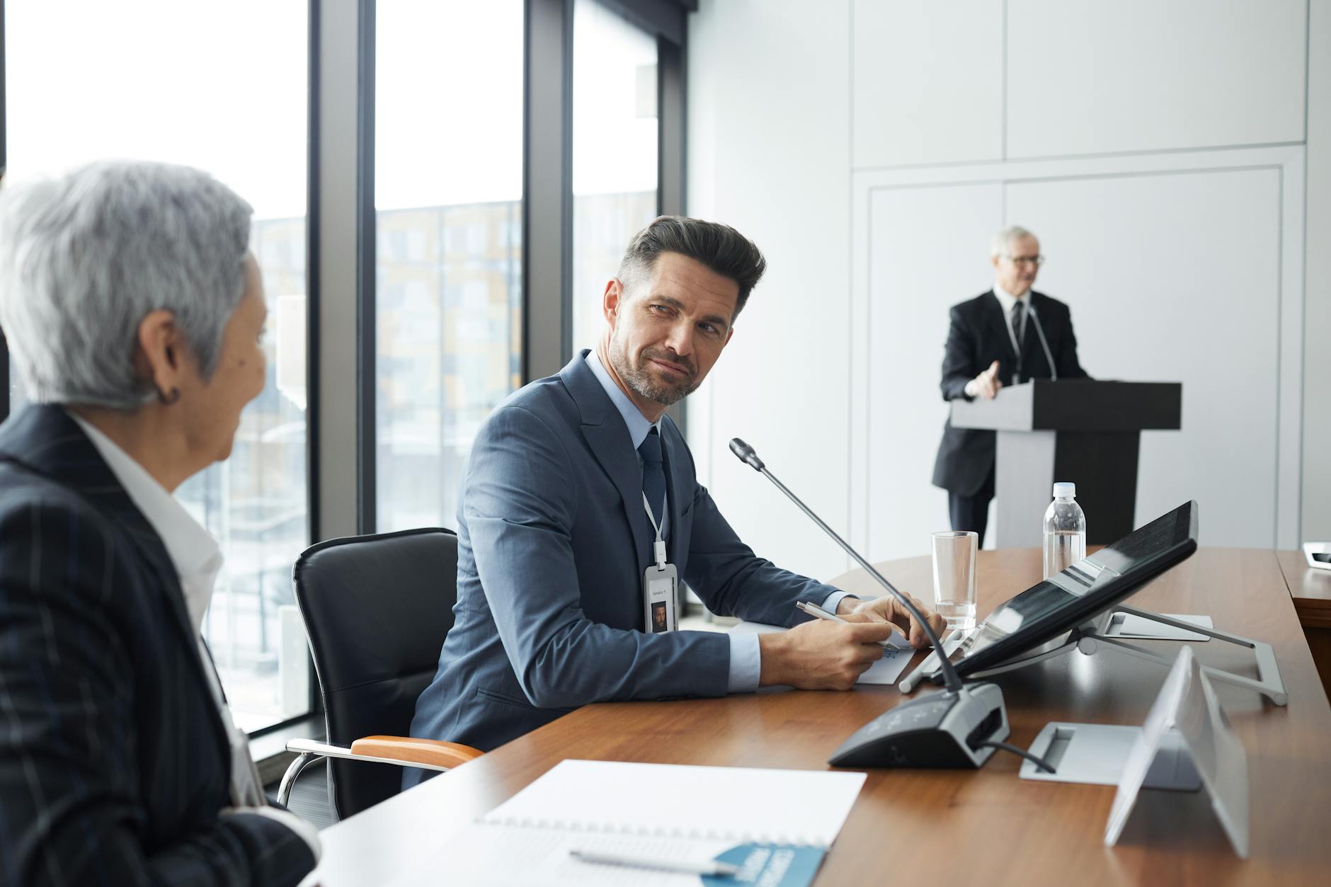 Professionals in a collaborative business meeting