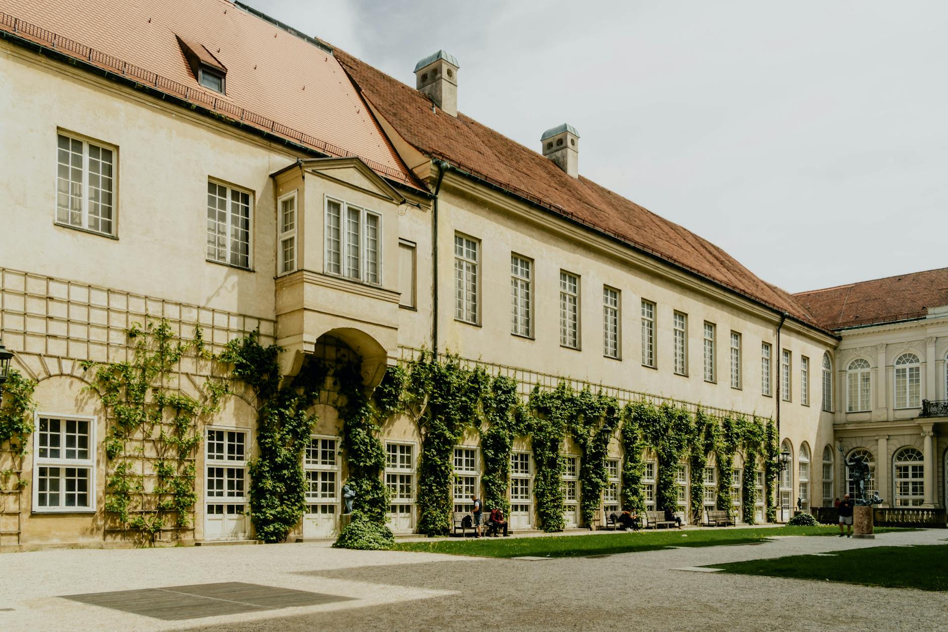Sunlit Baroque architecture in Munich