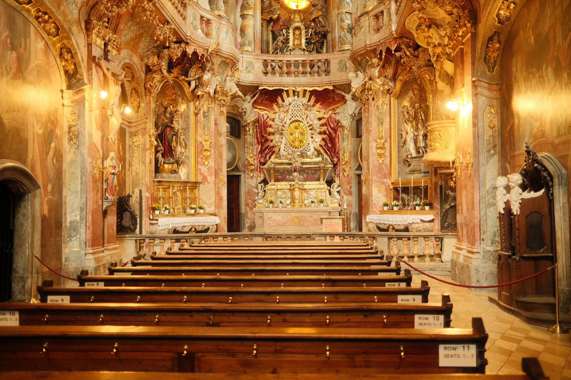 Baroque church interior in Munich