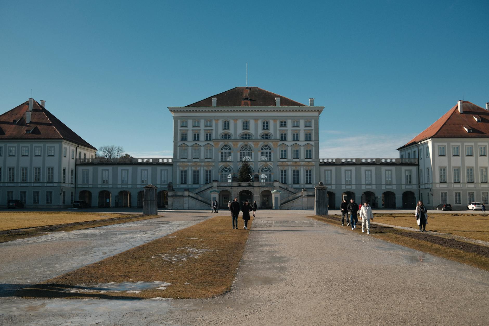 Nymphenburg Palace in Munich under clear skies