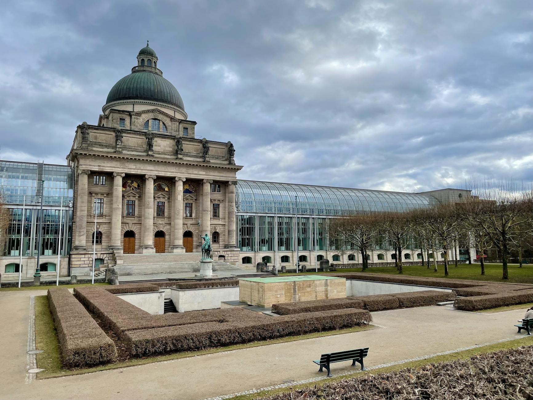 Bavarian Government building and gardens in Munich