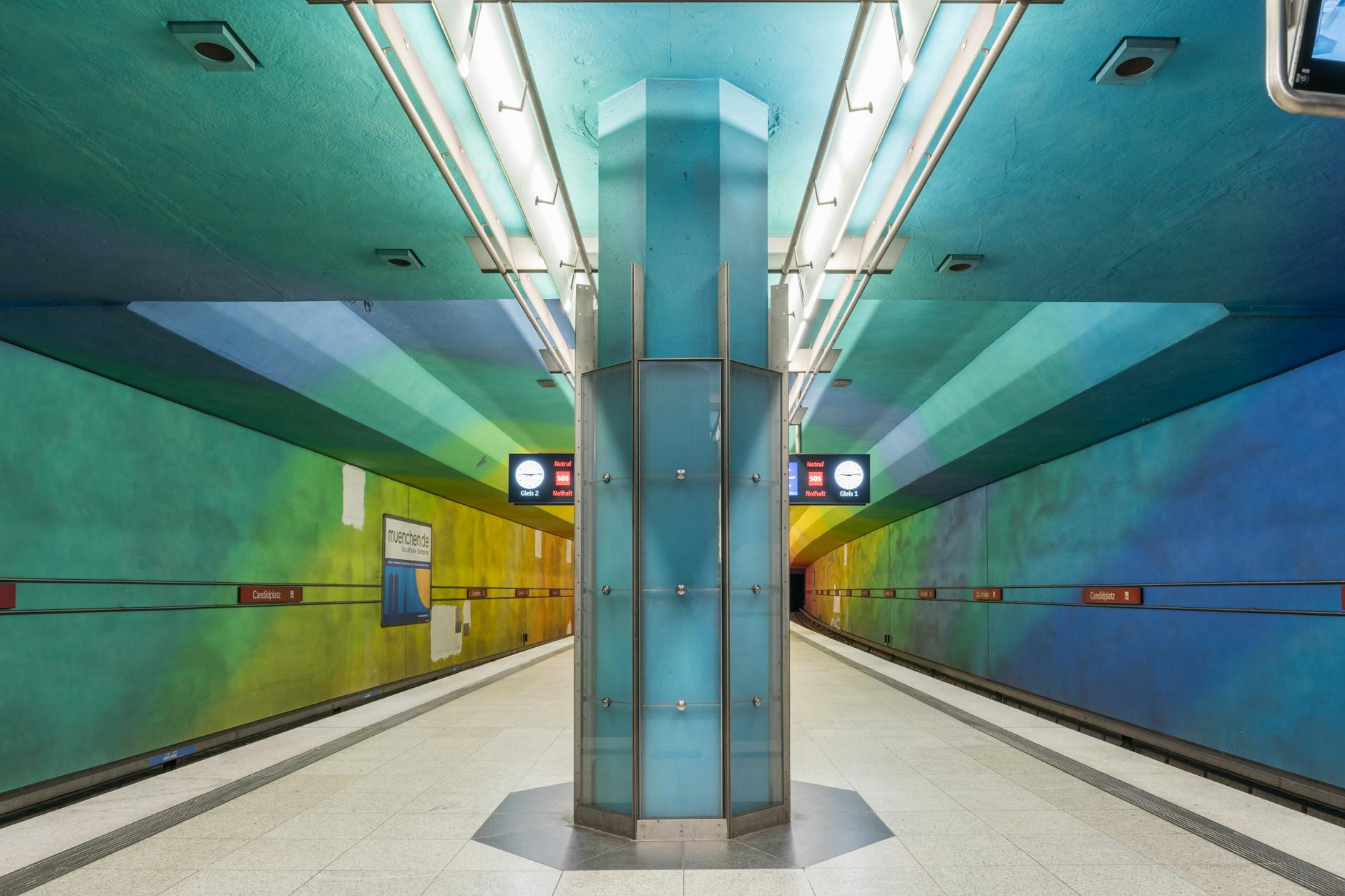 Modern Munich subway station