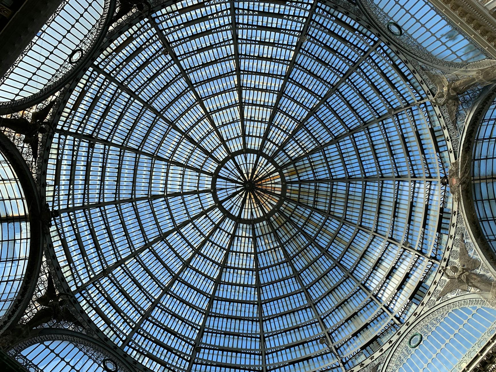 Glass dome ceiling at Galleria Umberto I in Naples