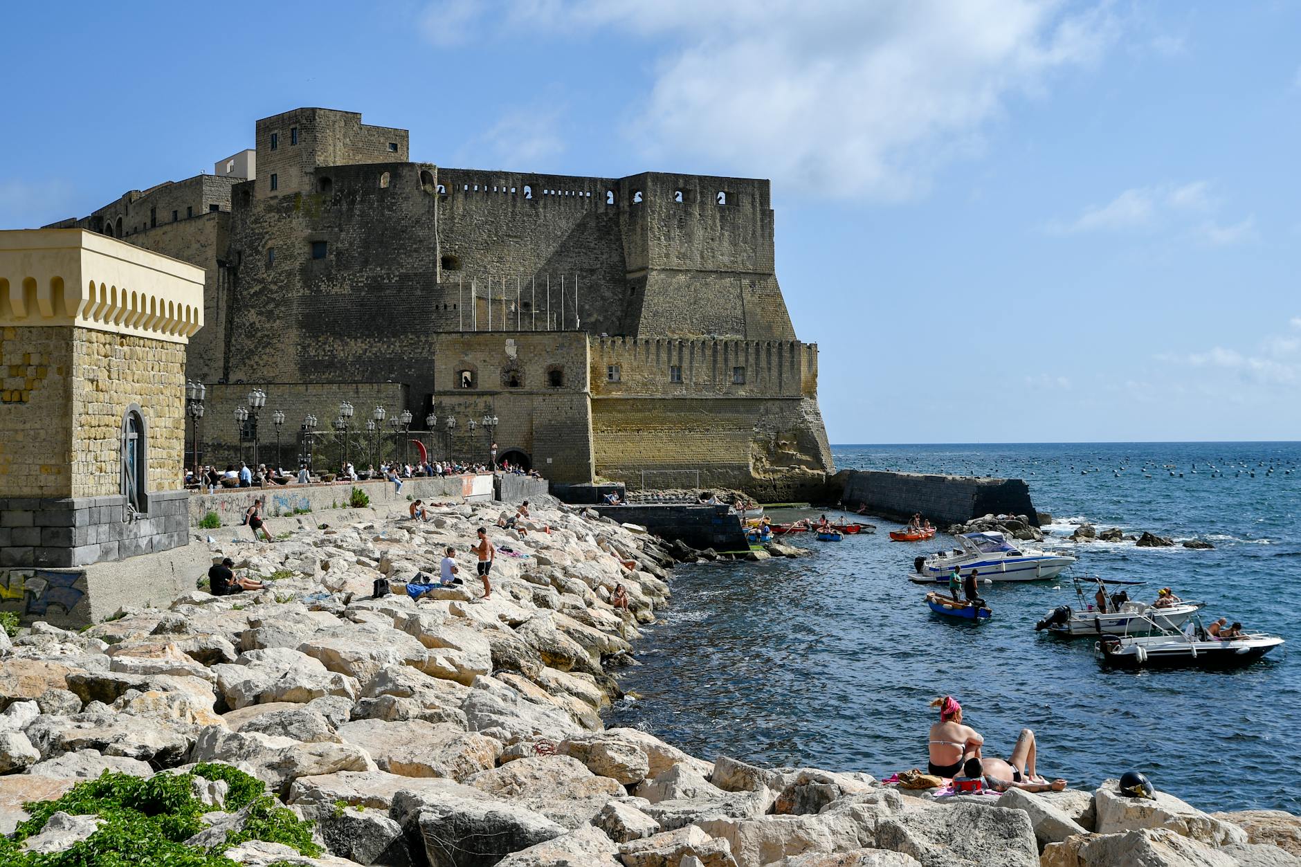 Castel dell'Ovo and Naples seaside activity