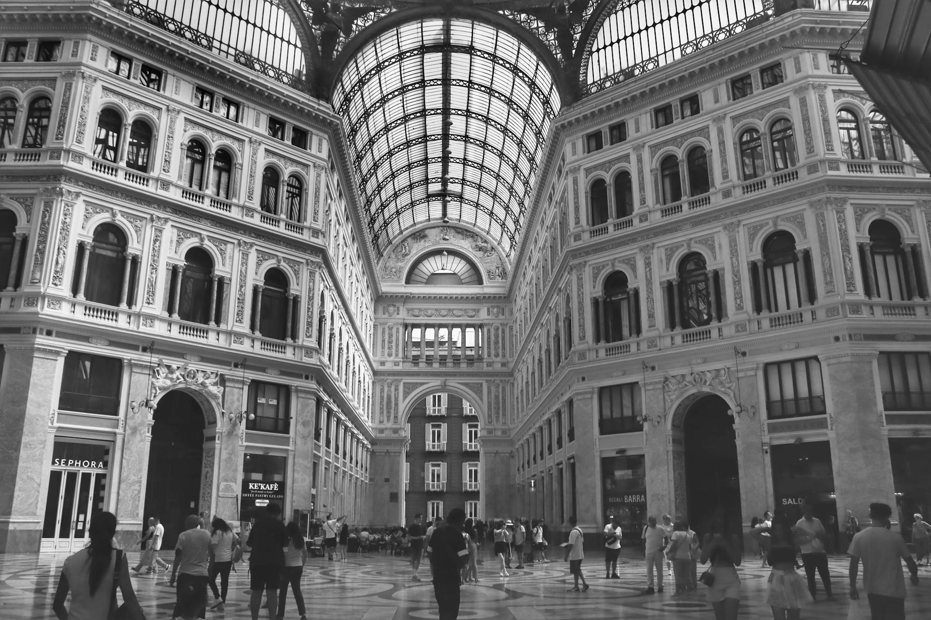 Interior of Galleria Umberto I in Naples