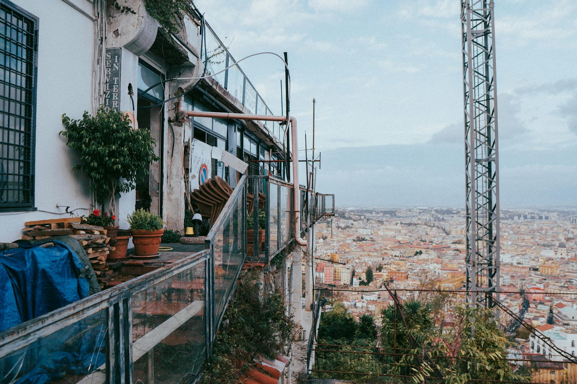 View of Neapolis cityscape from a balcony