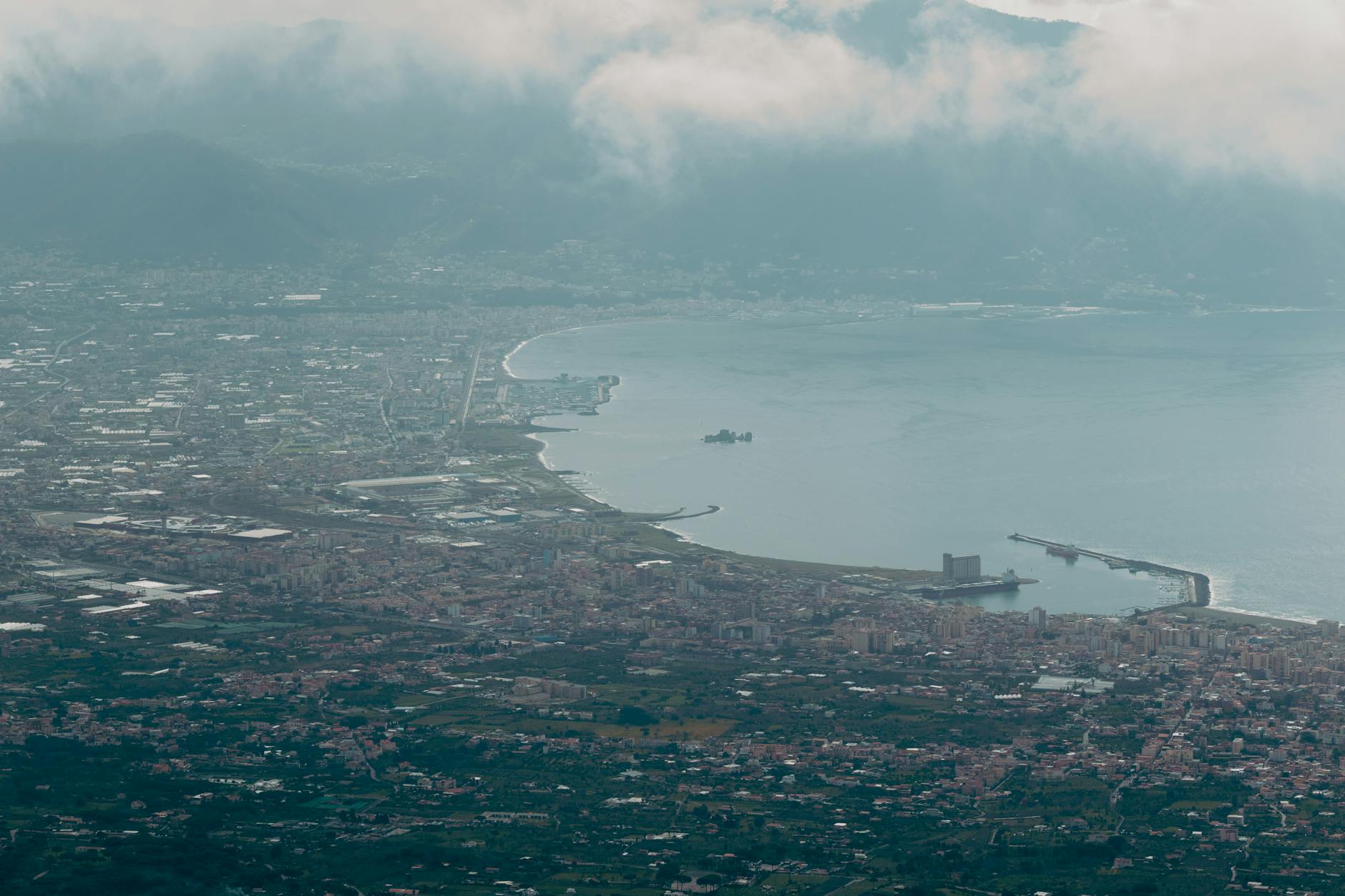 Aerial view of Naples and the Gulf of Naples
