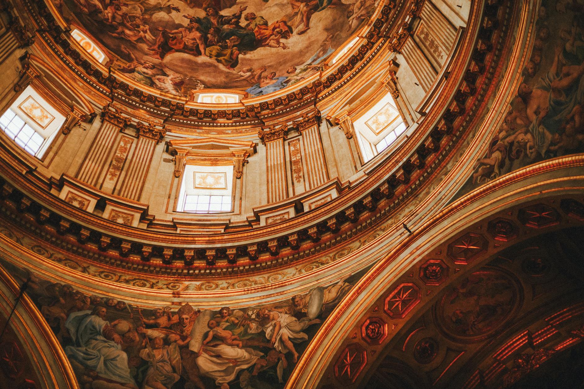 Baroque church dome in Naples