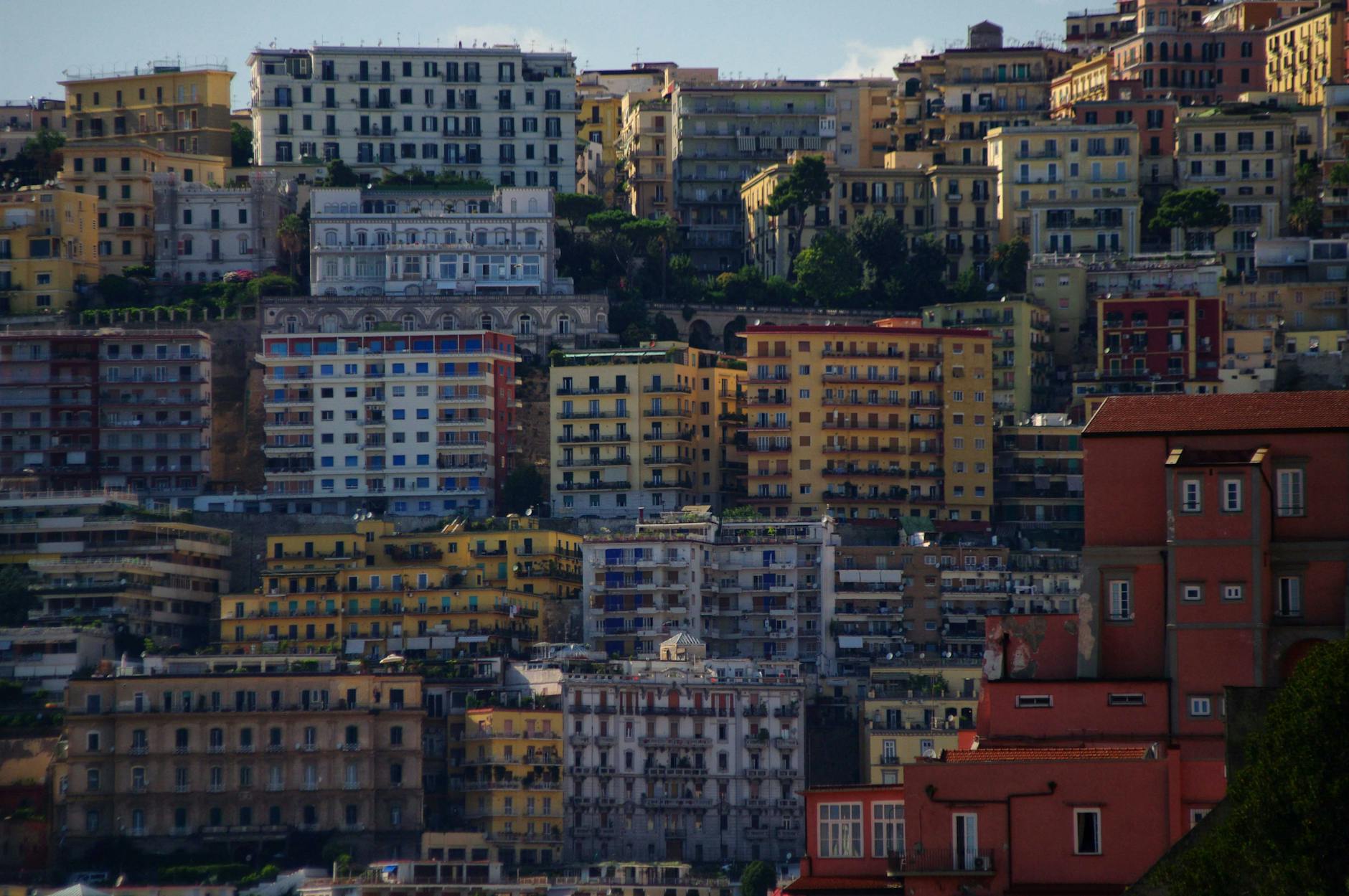 Colorful apartment buildings in Naples