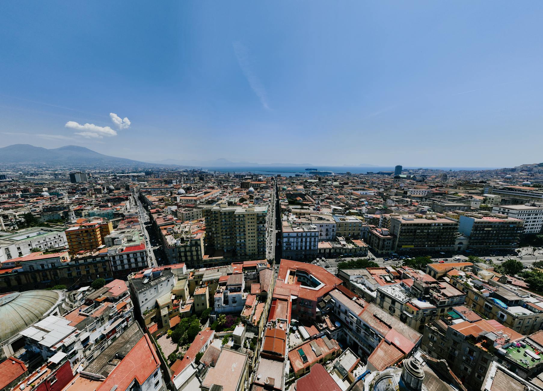 Panoramic view of Naples and Mount Vesuvius