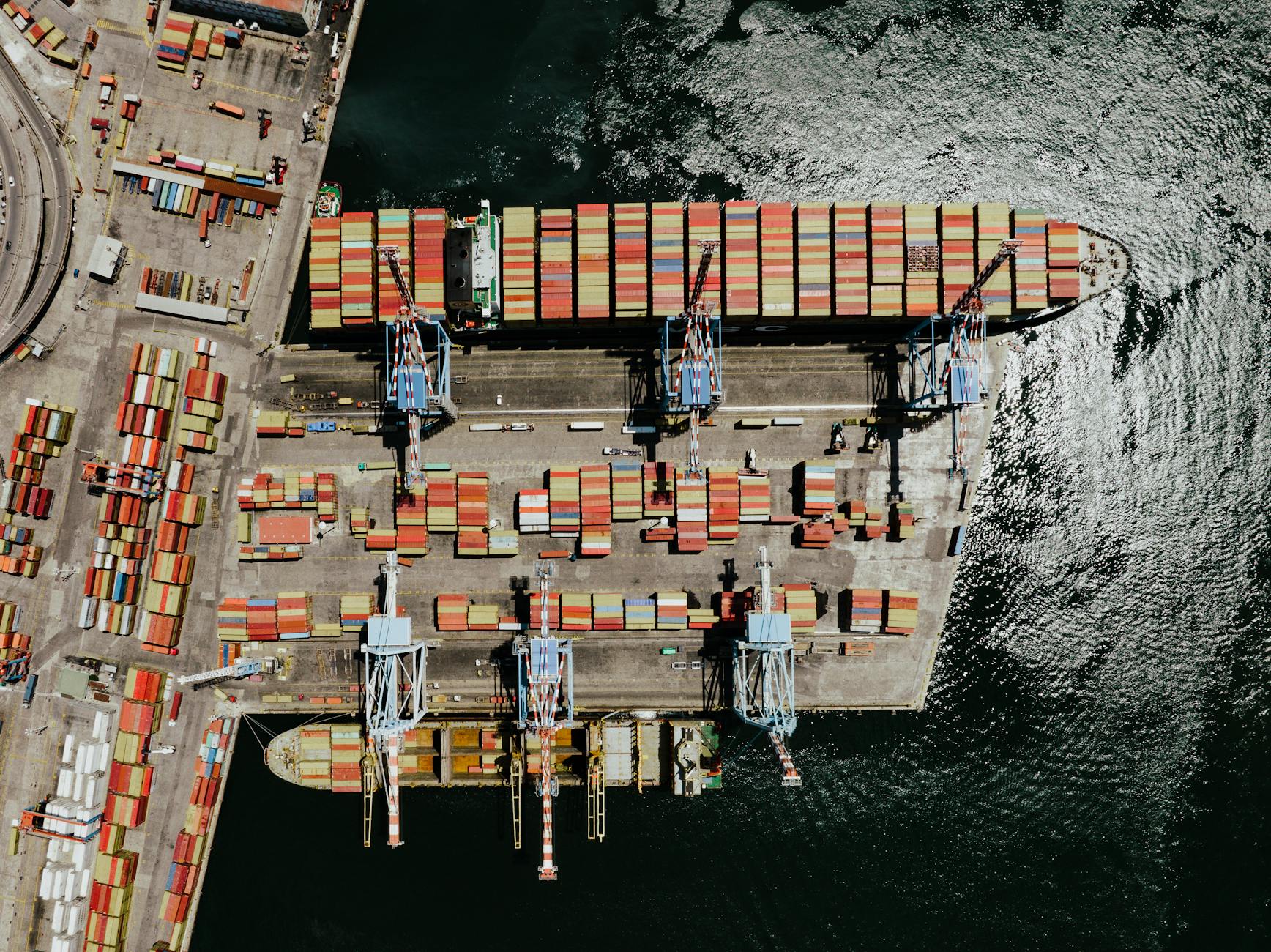 Cargo containers at the port in Napoli