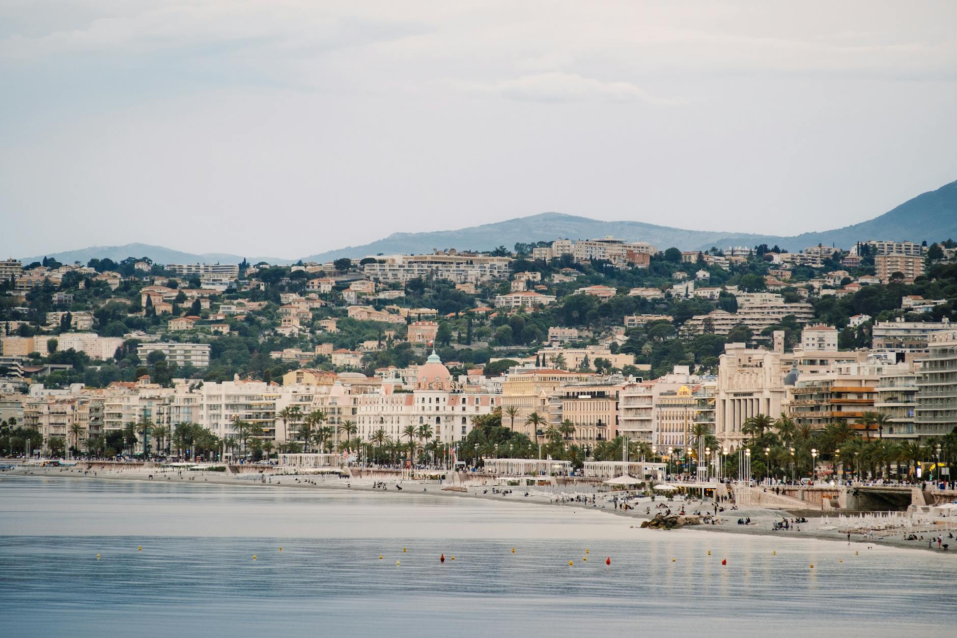 Nice seafront buildings and mountains