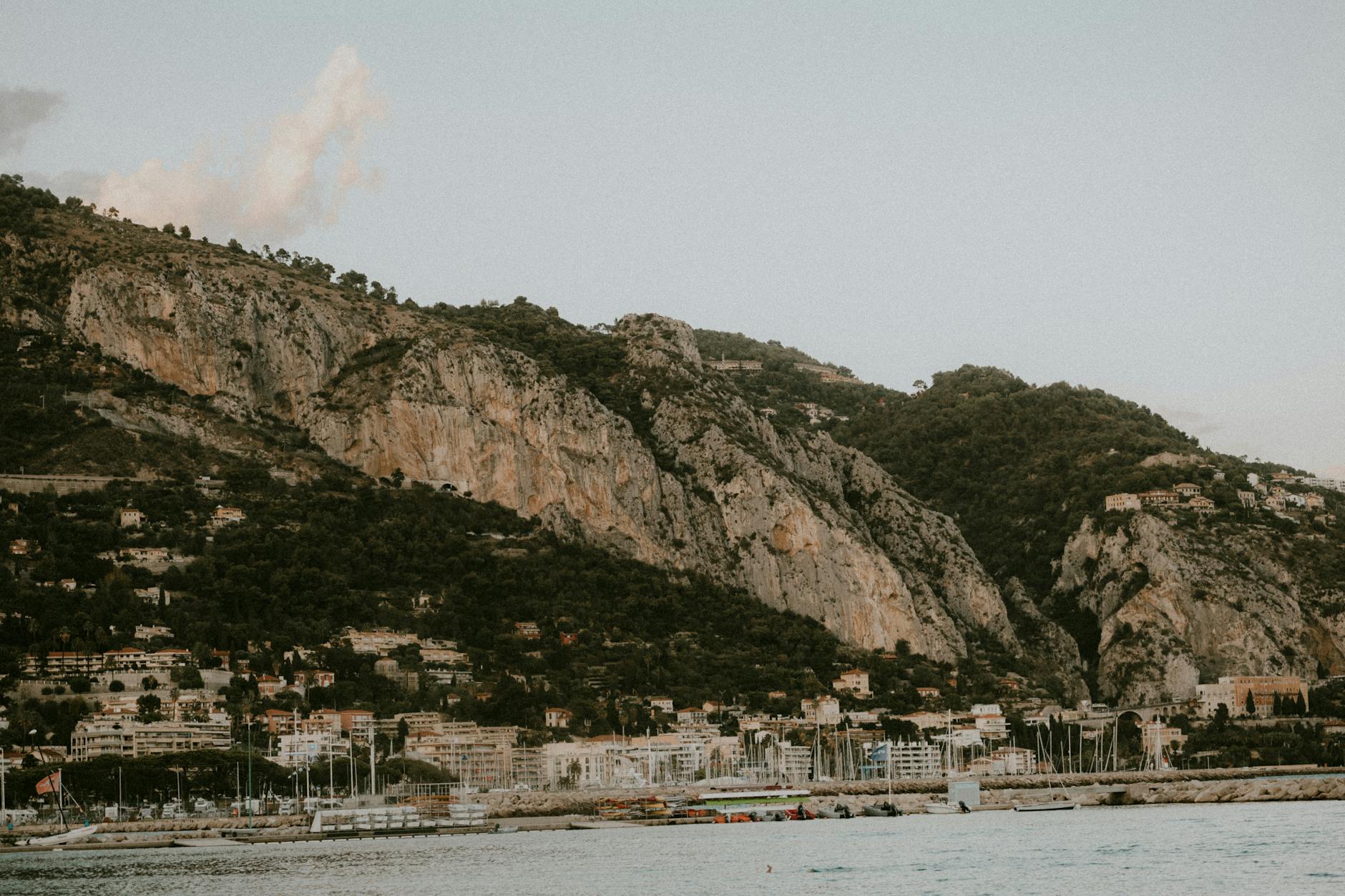 Cliffside landscape near Nice with rugged coastal views