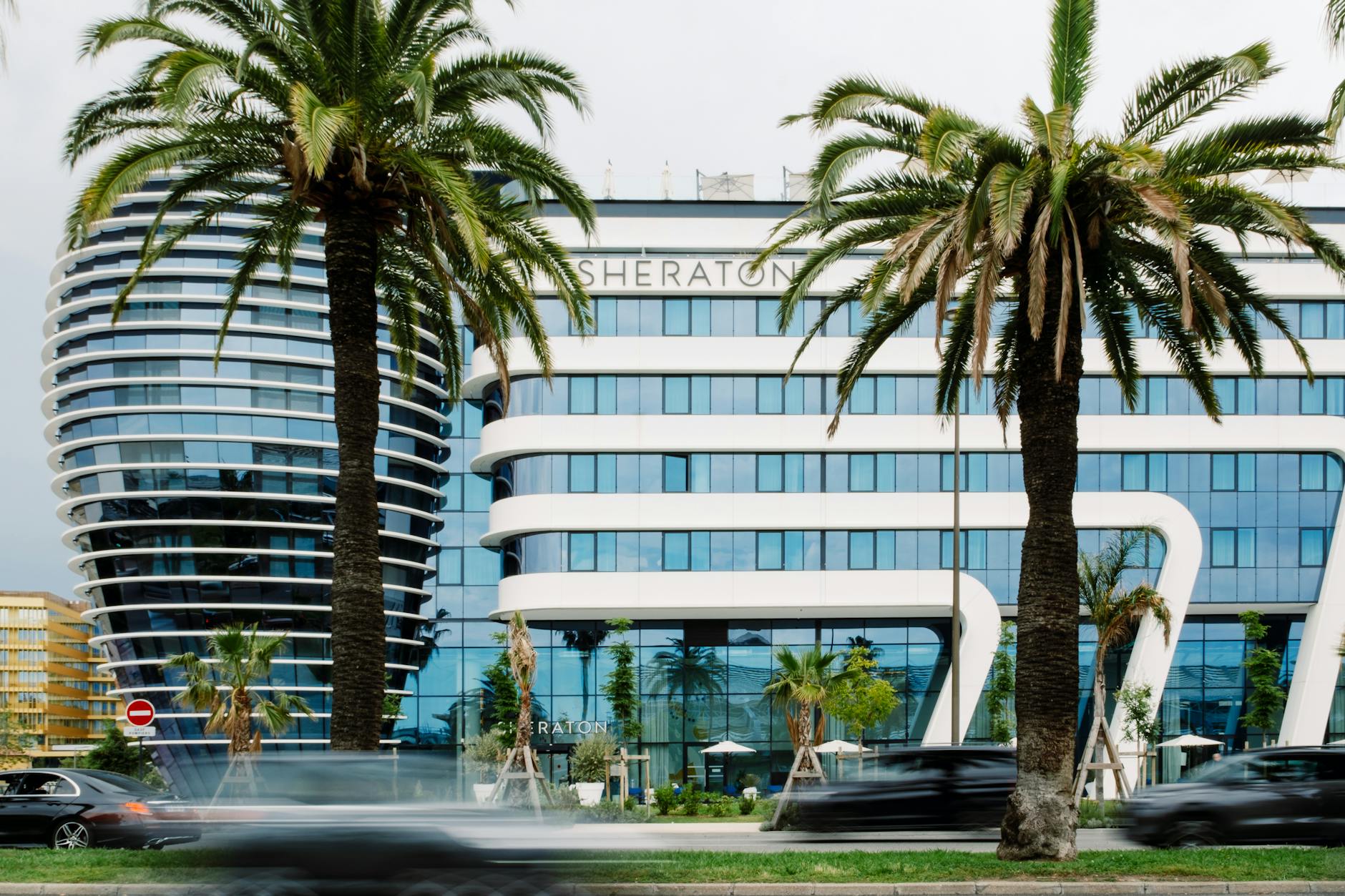 Sheraton hotel facade near Nice Airport