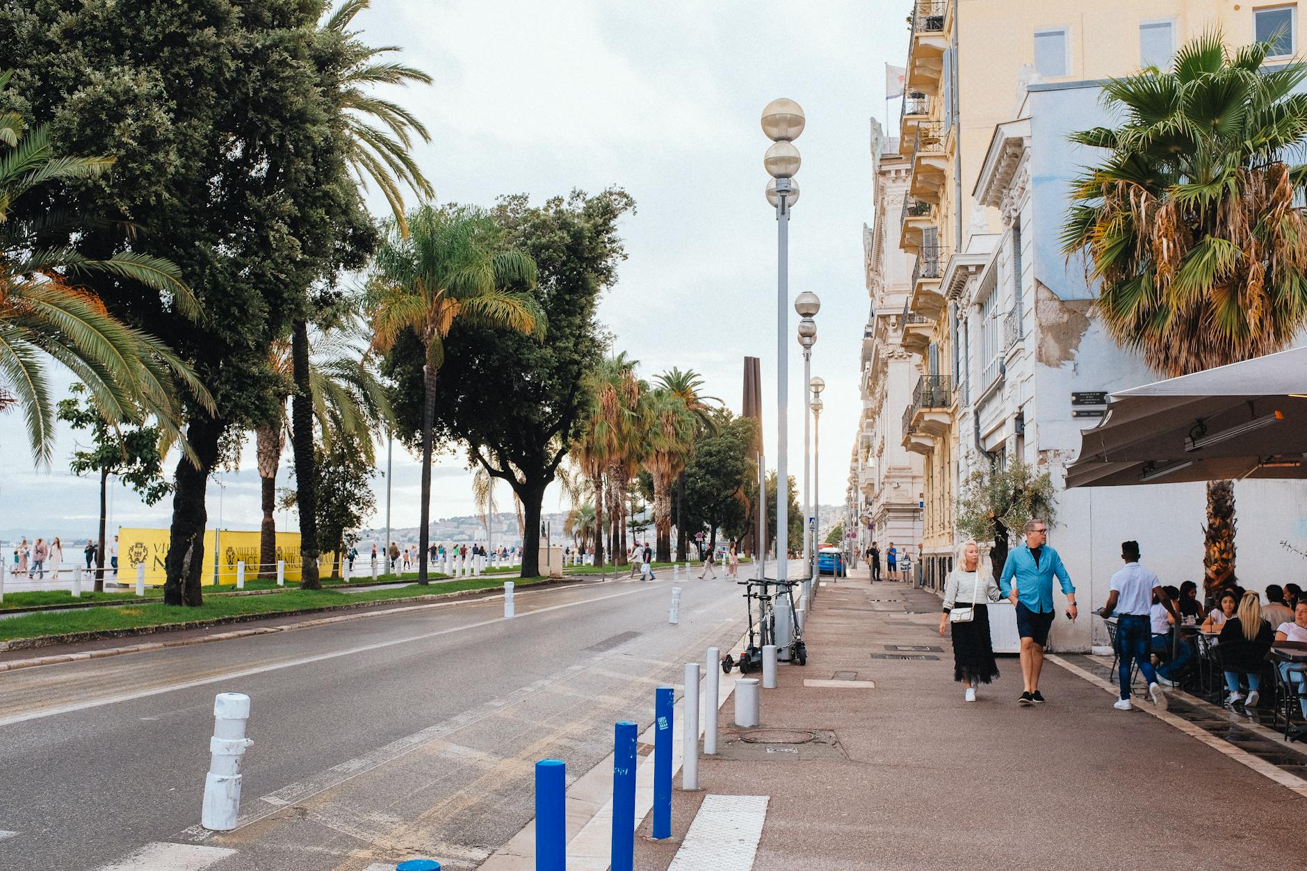 Promenade des Anglais in Nice on a sunny day