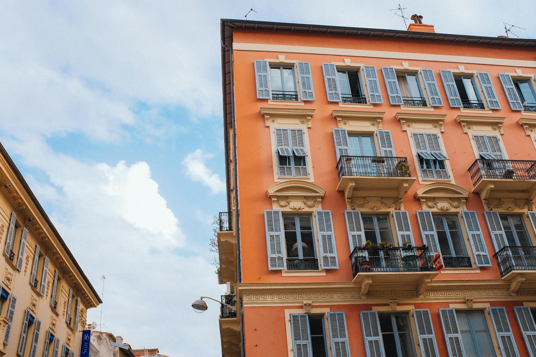Ornate European building facade in Nice