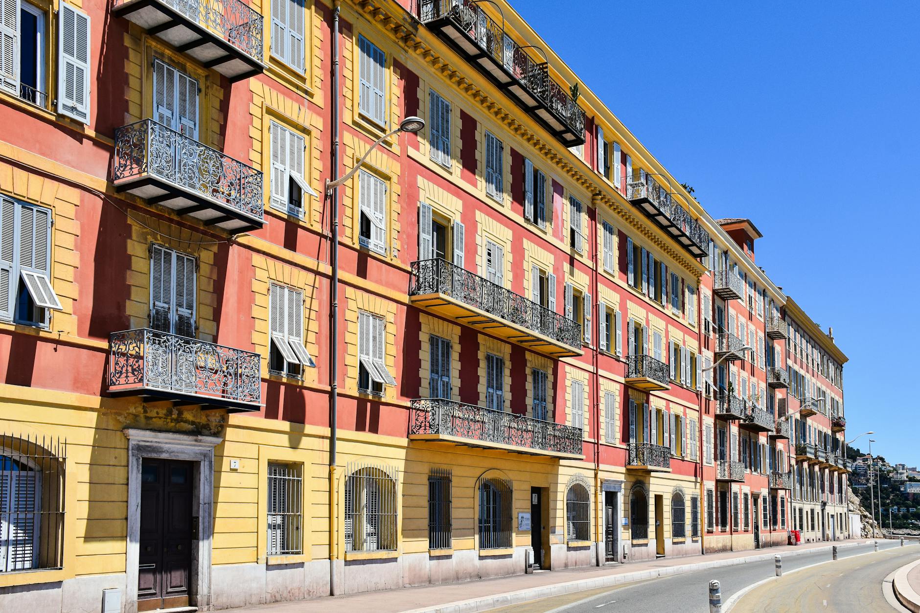 Vibrant apartment buildings in the South of France