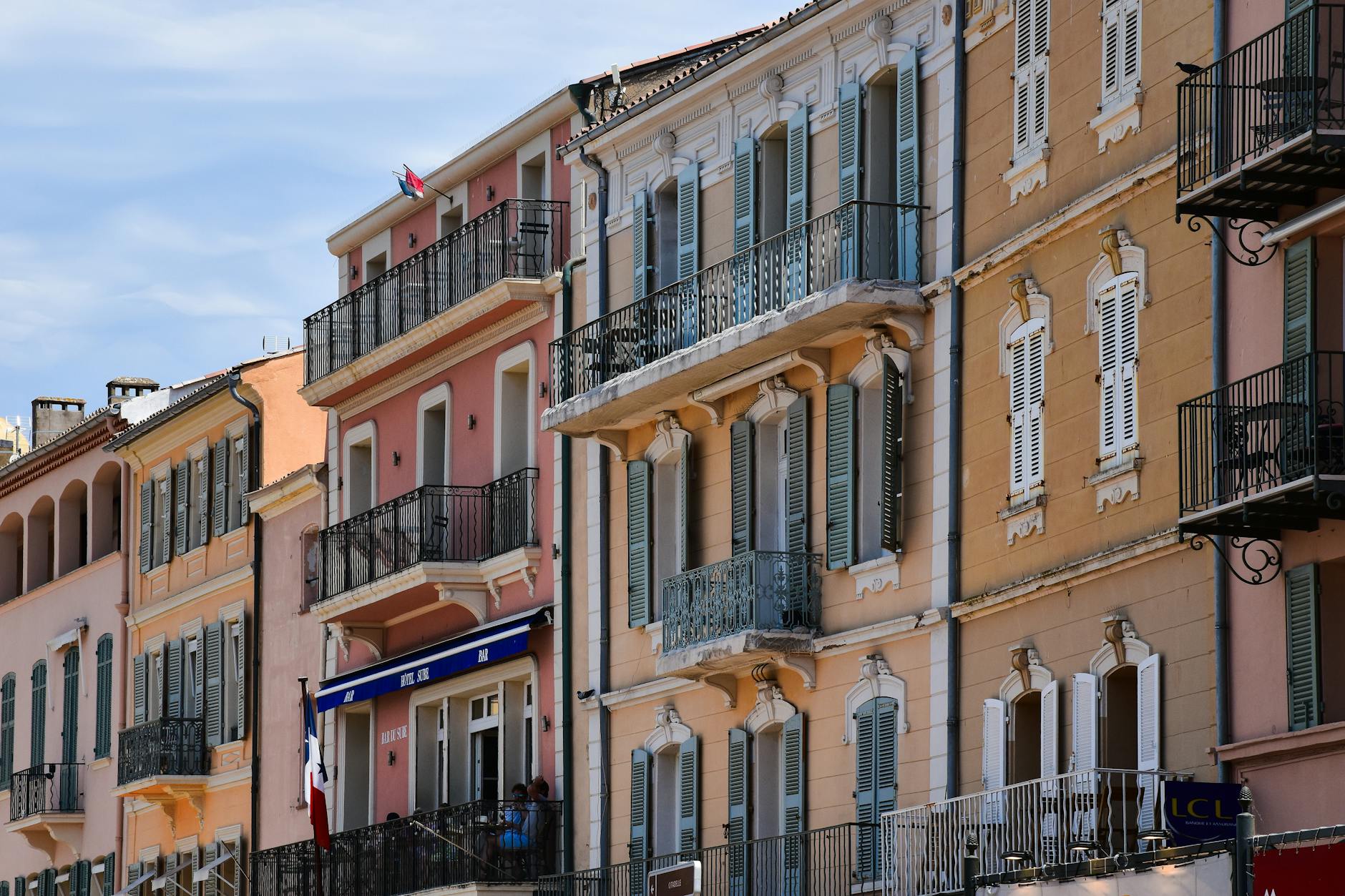Traditional colorful buildings in Provence-Alpes-Cote d'Azur