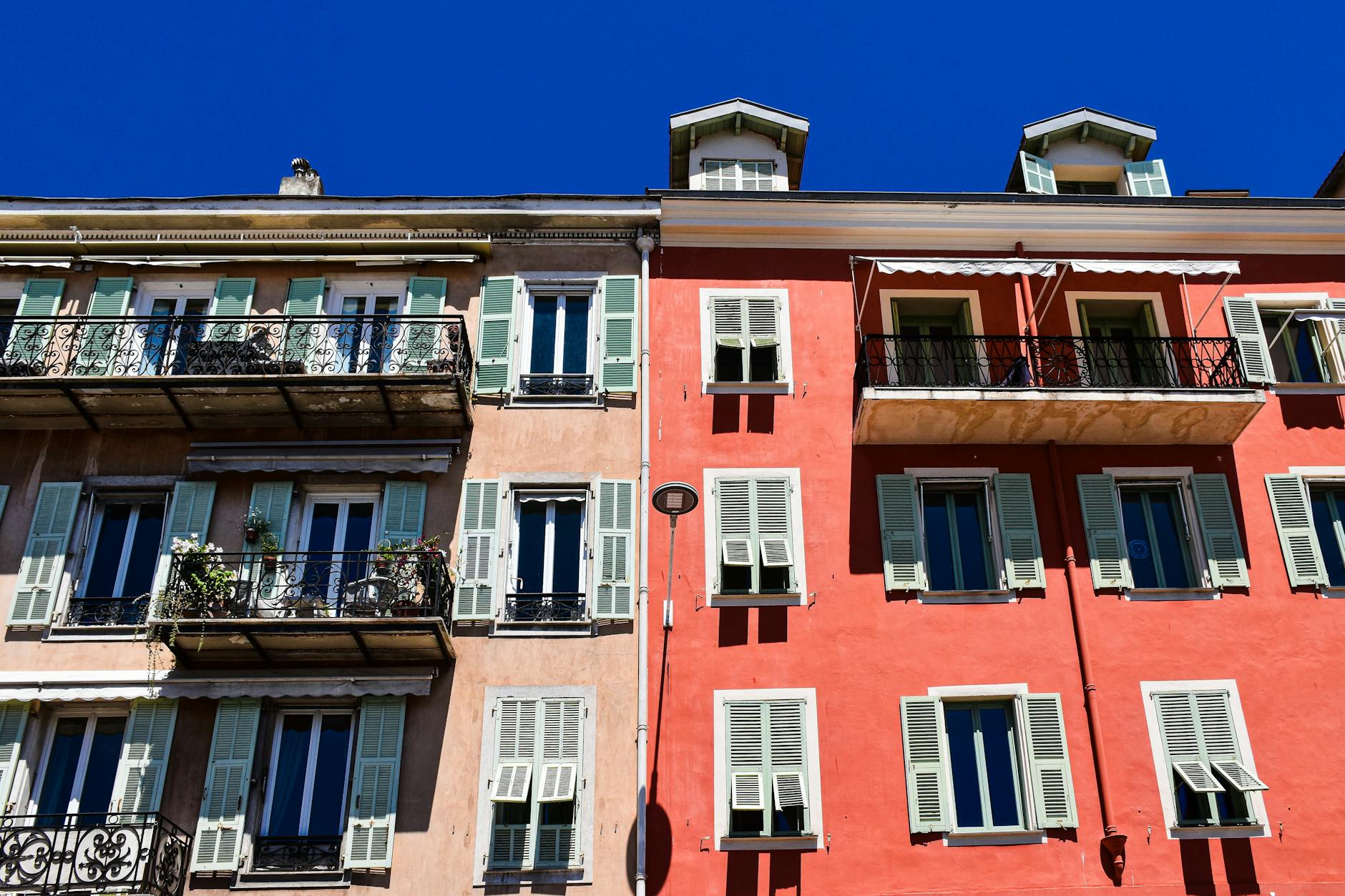 Vibrant classic buildings in Nice on the French Riviera