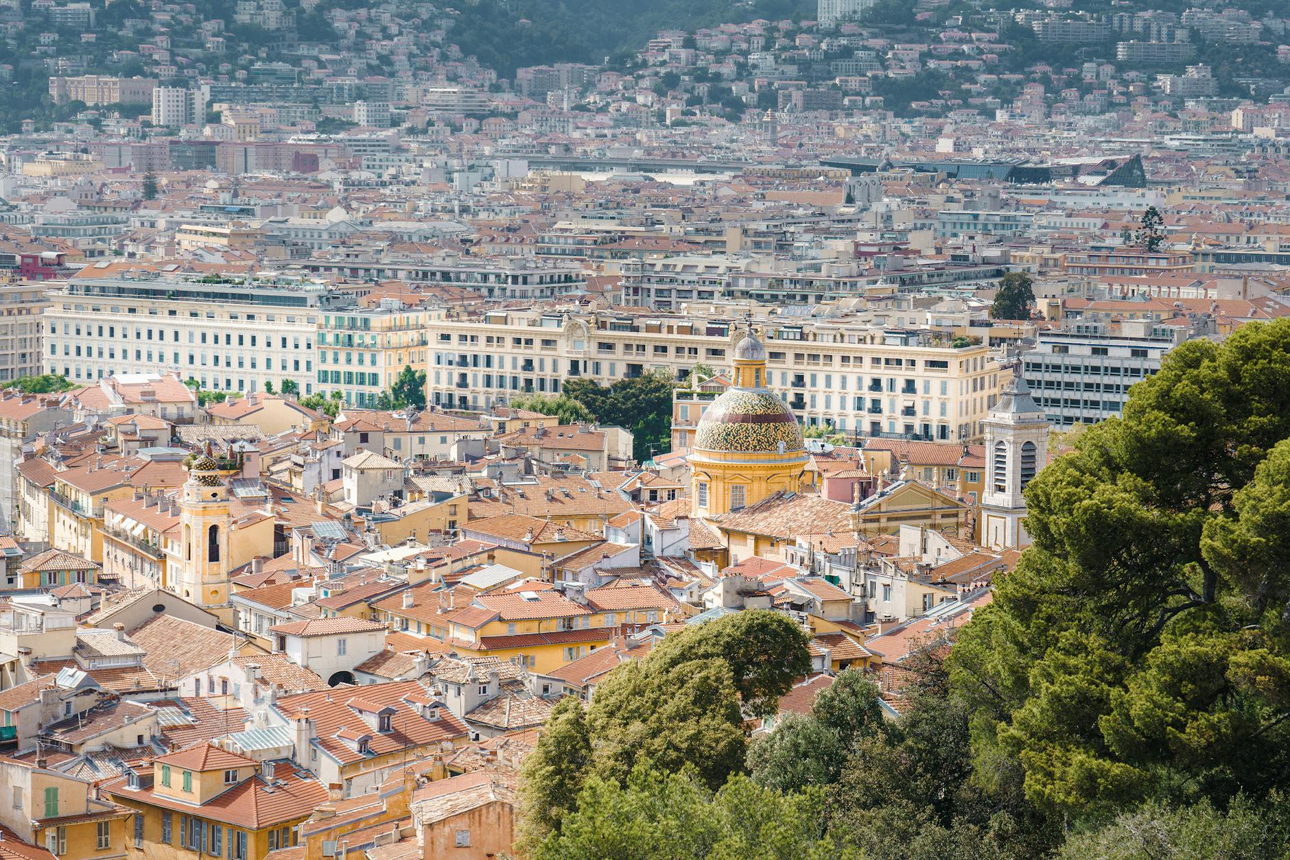 Rooftops and historic streets of Old Nice