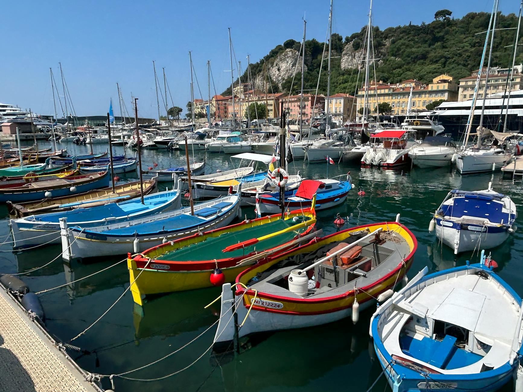 Colorful boats in the harbor of Nice