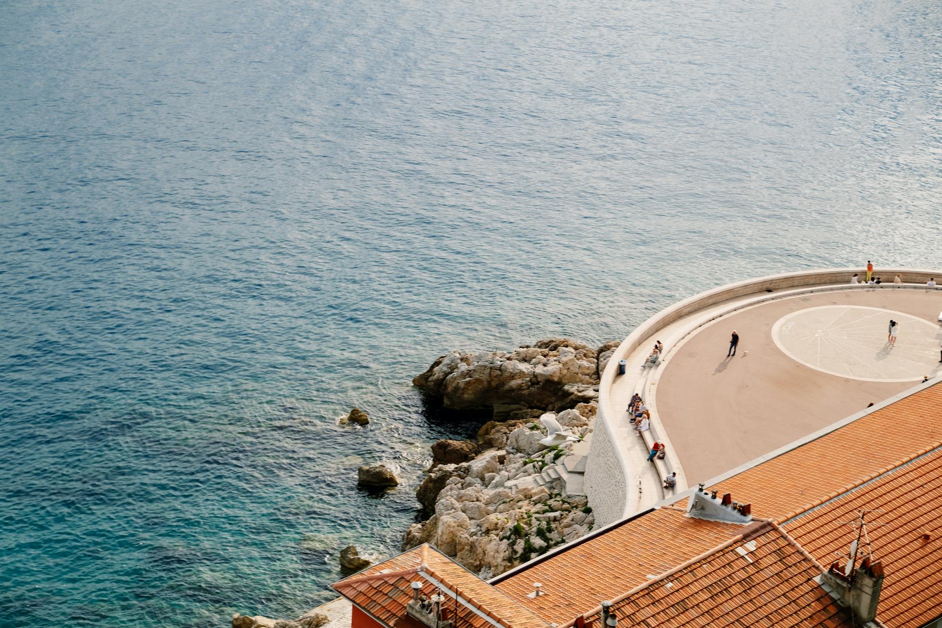 Aerial view of Nice promenade and Mediterranean coast