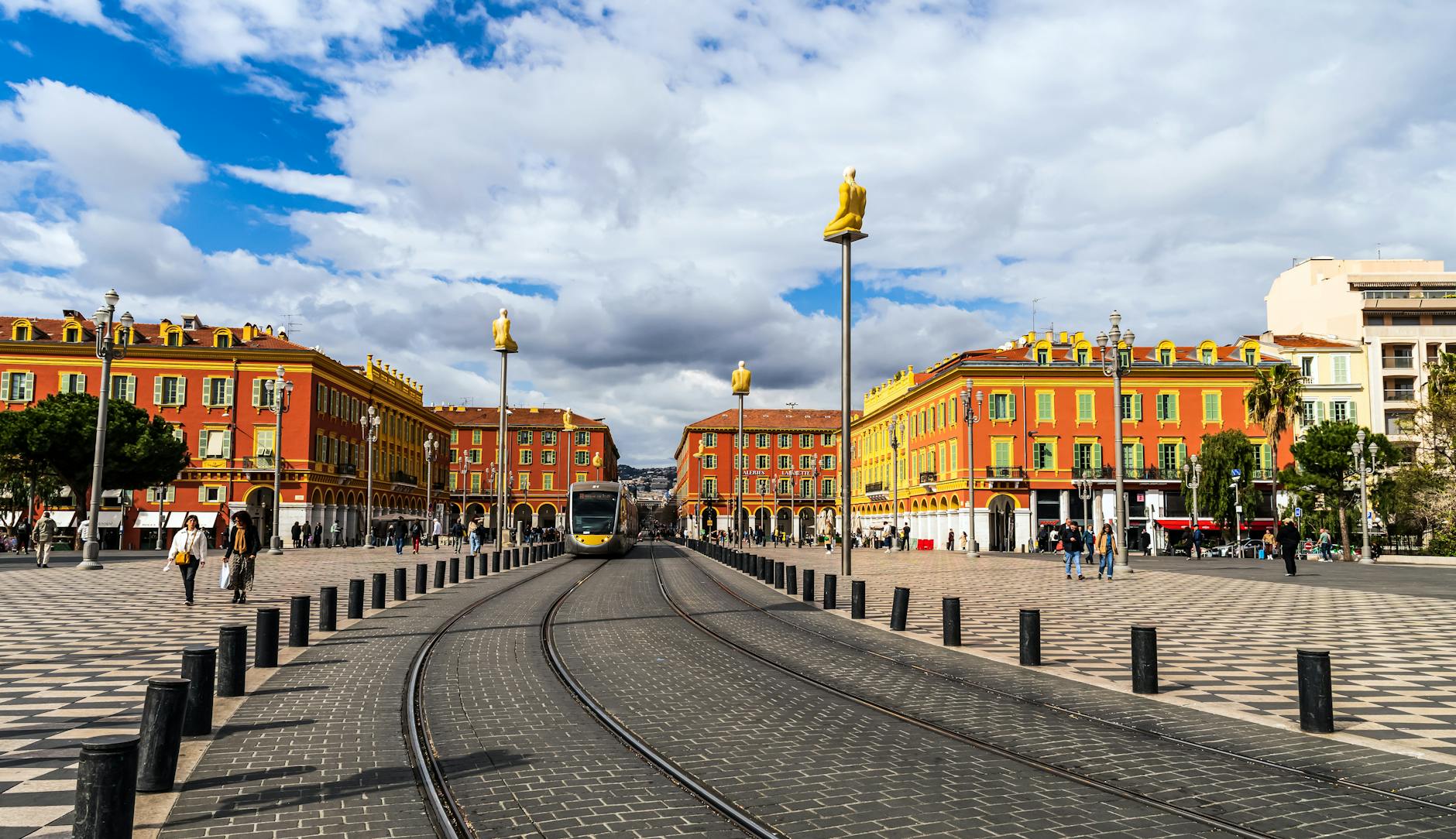 Tram passing through Place Massena in Nice
