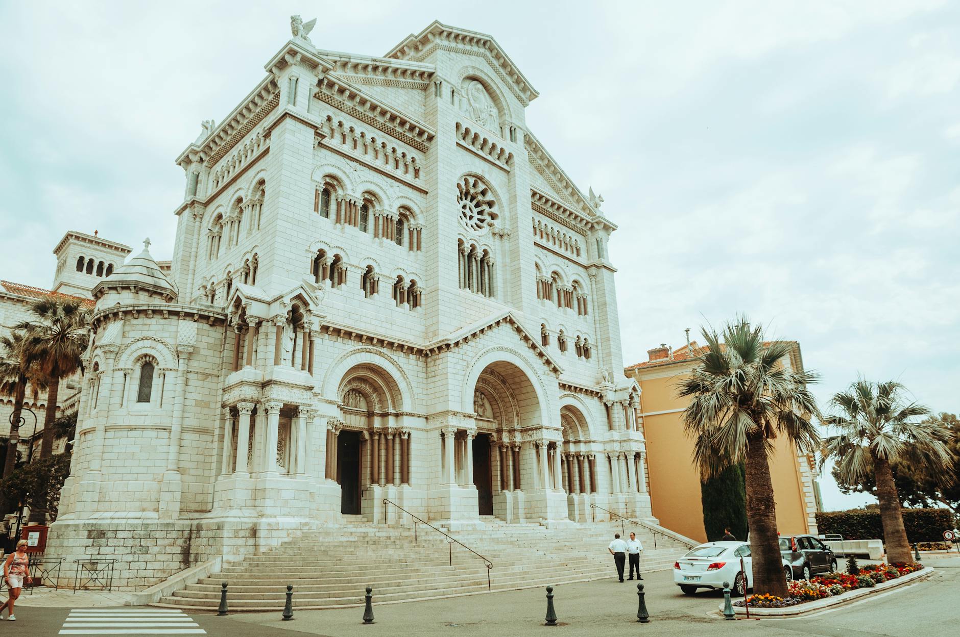 Saint Nicholas Cathedral in Monaco with Romanesque Revival architecture
