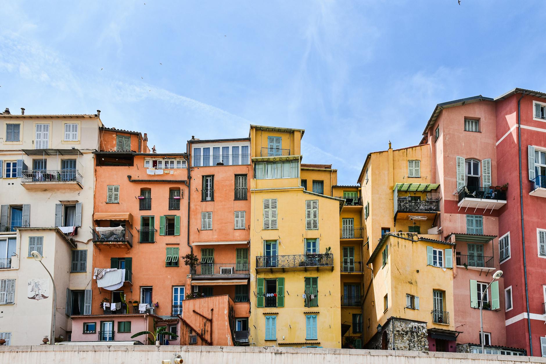 Colorful French Riviera buildings in Menton