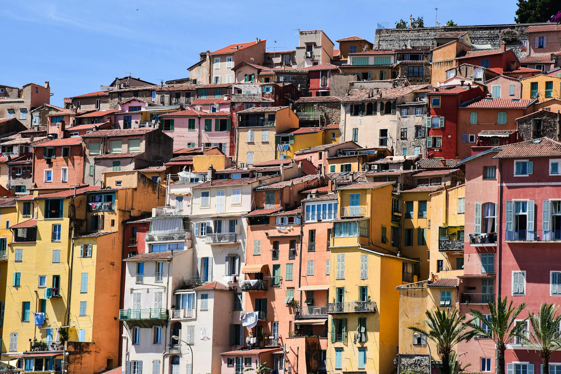 Colorful houses on the French Riviera