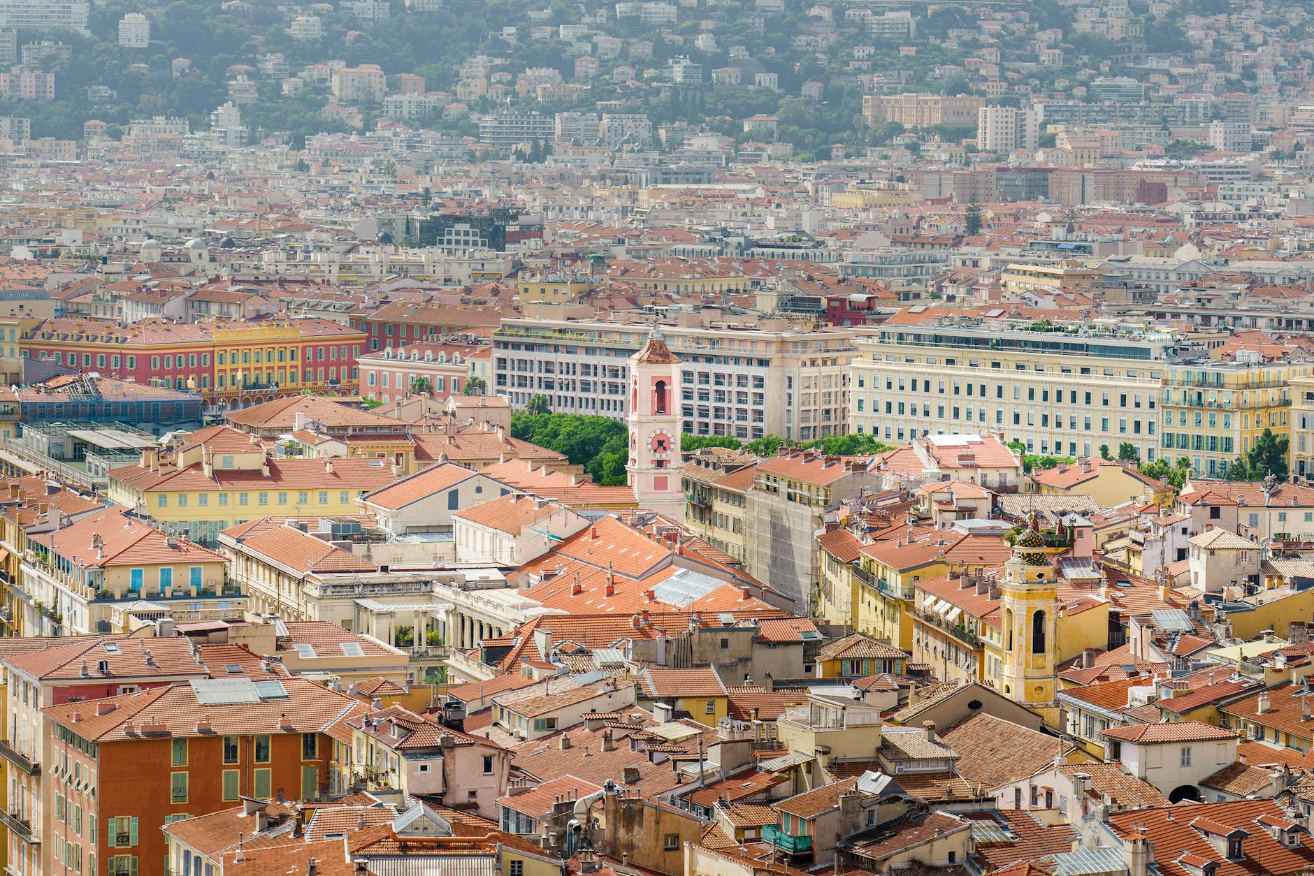 Red rooftops and historic architecture in Nice