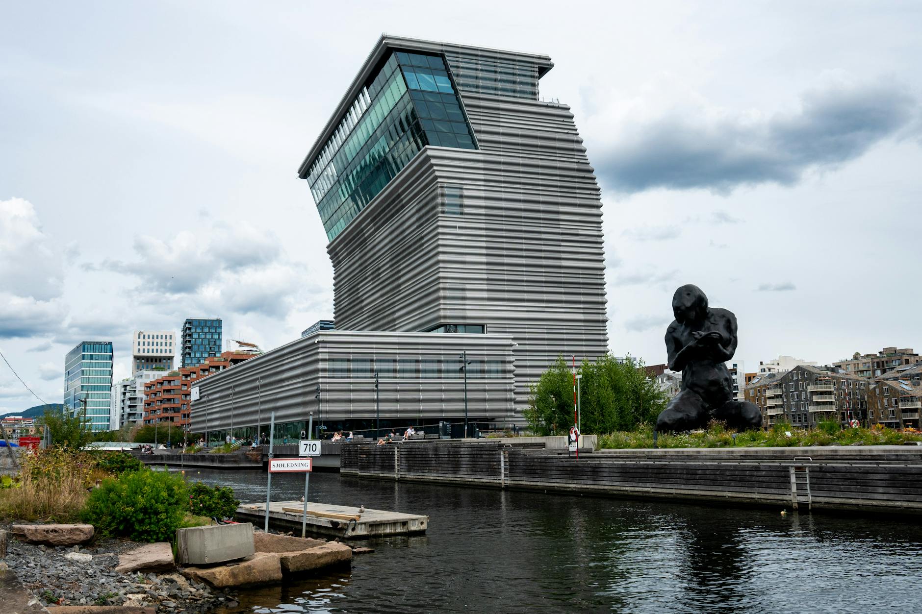 Contemporary architecture on Oslo waterfront near the Munch Museum
