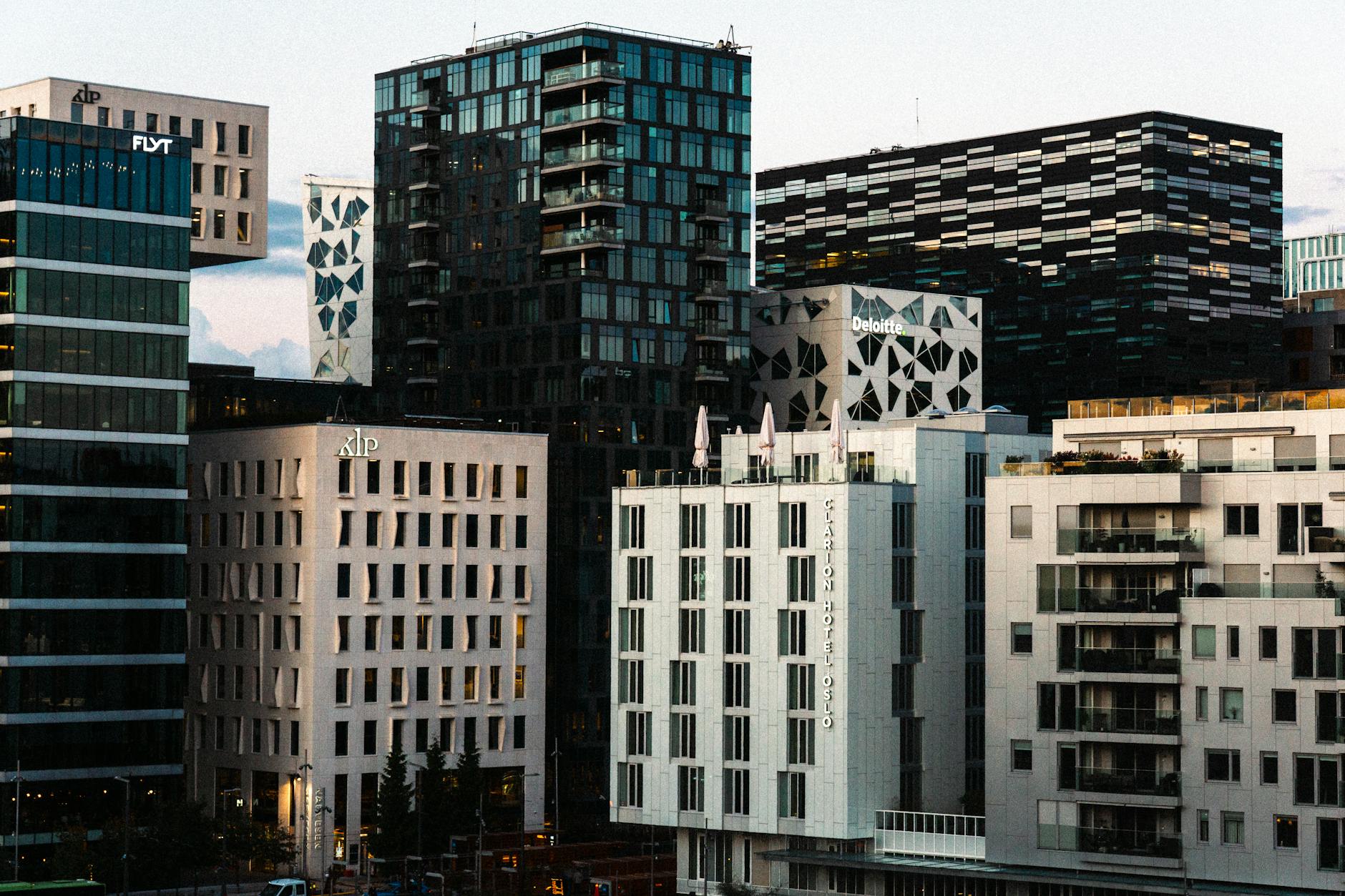 Oslo Barcode Project skyline with modern business architecture