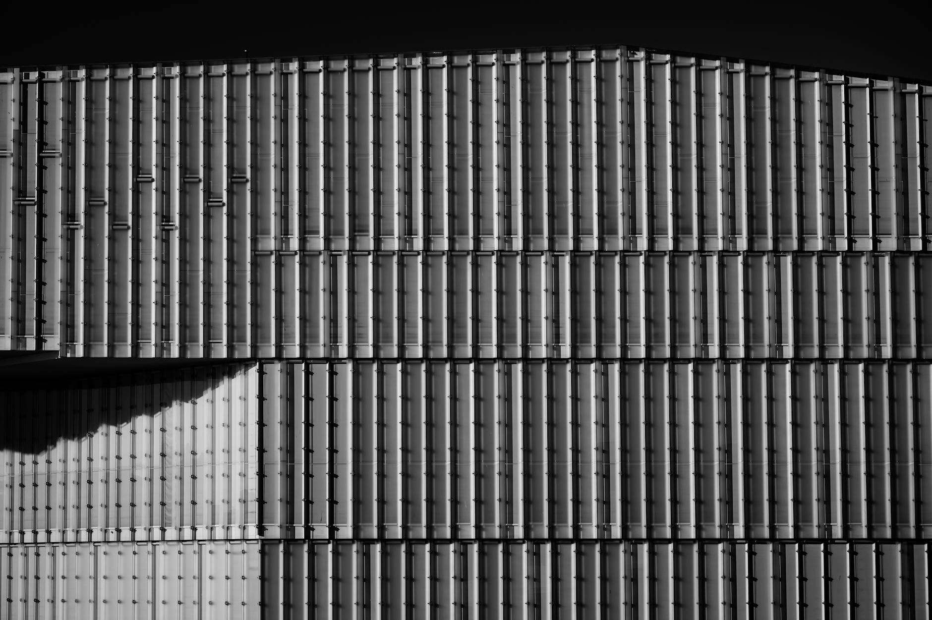 Modern Oslo building facade with geometric patterns