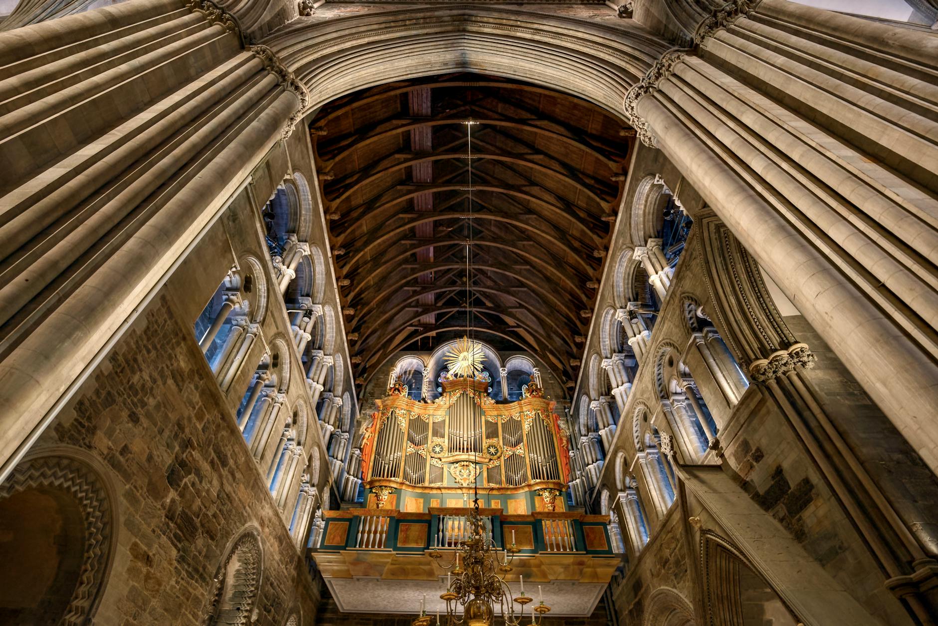 Gothic cathedral interior in Norway