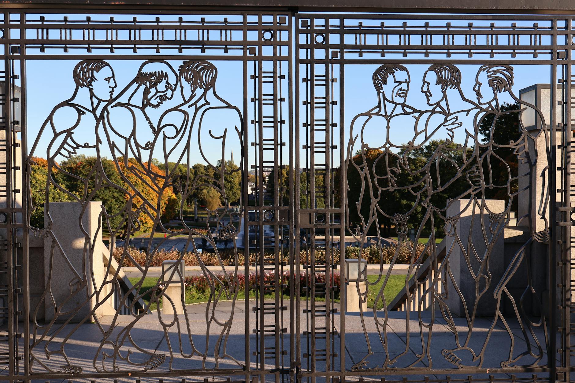 Iron gate with human figures at Vigeland Park