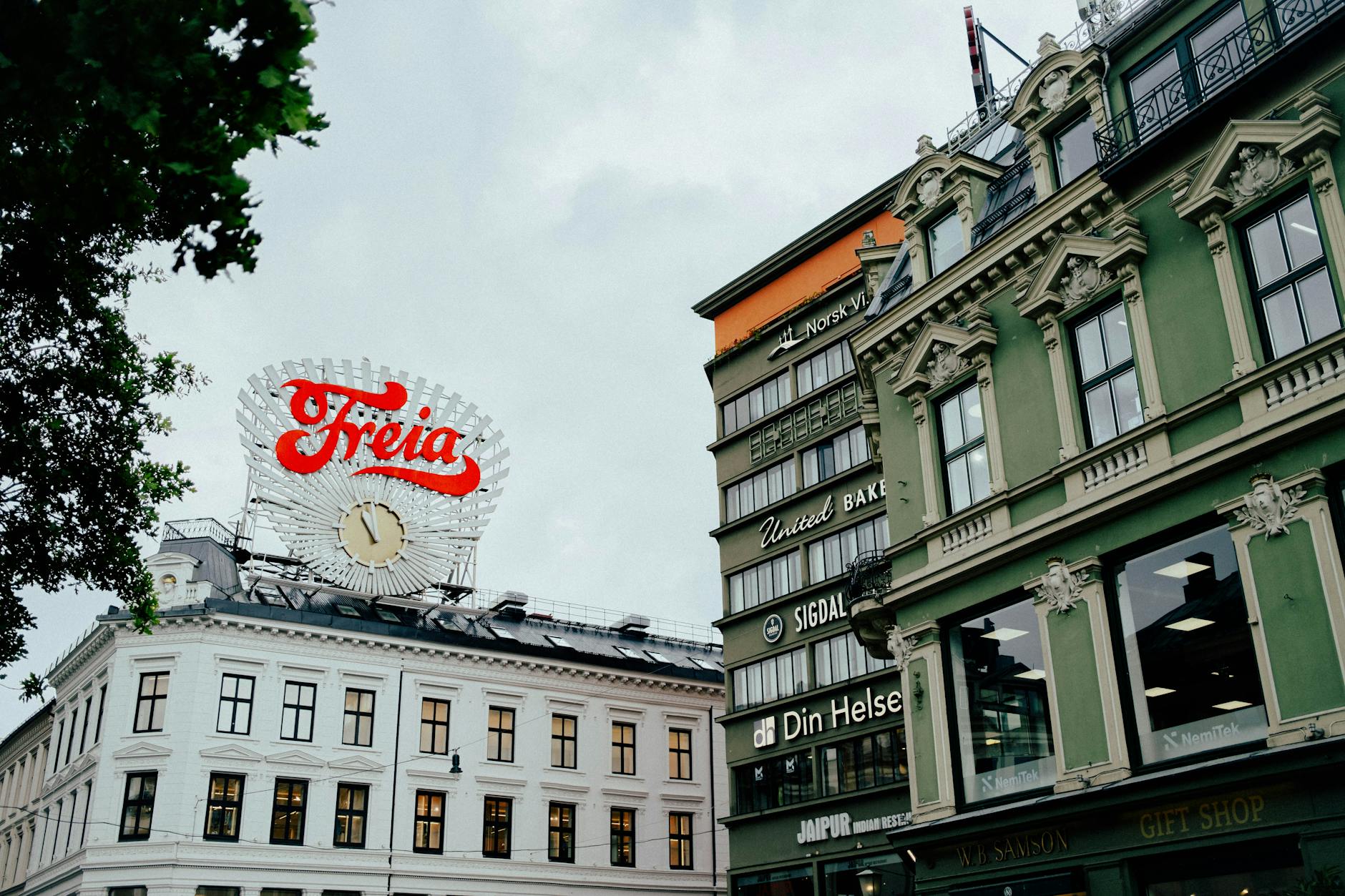 Historic buildings in downtown Oslo