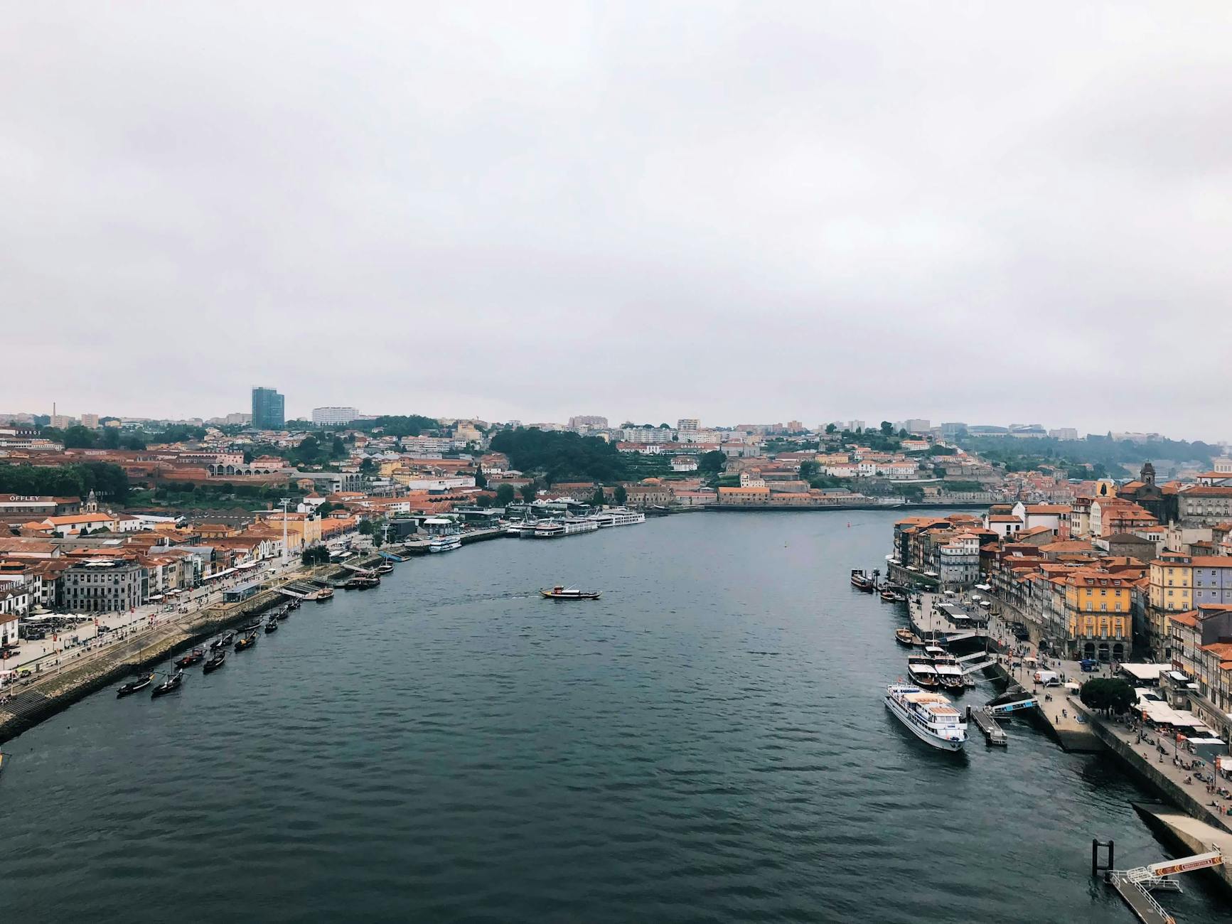 Douro River with Porto's historic riverbanks and architecture