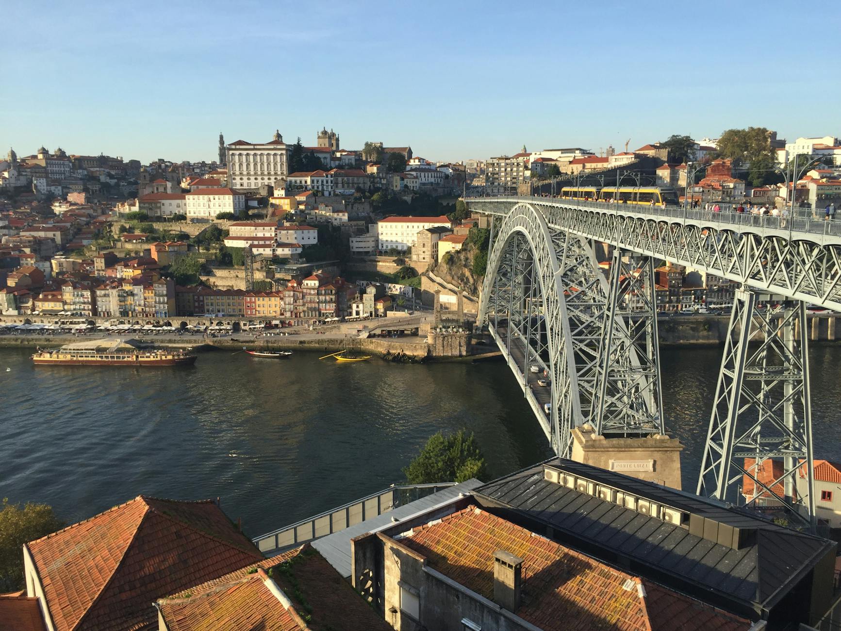 Dom Luis I Bridge crossing the Douro River in Porto