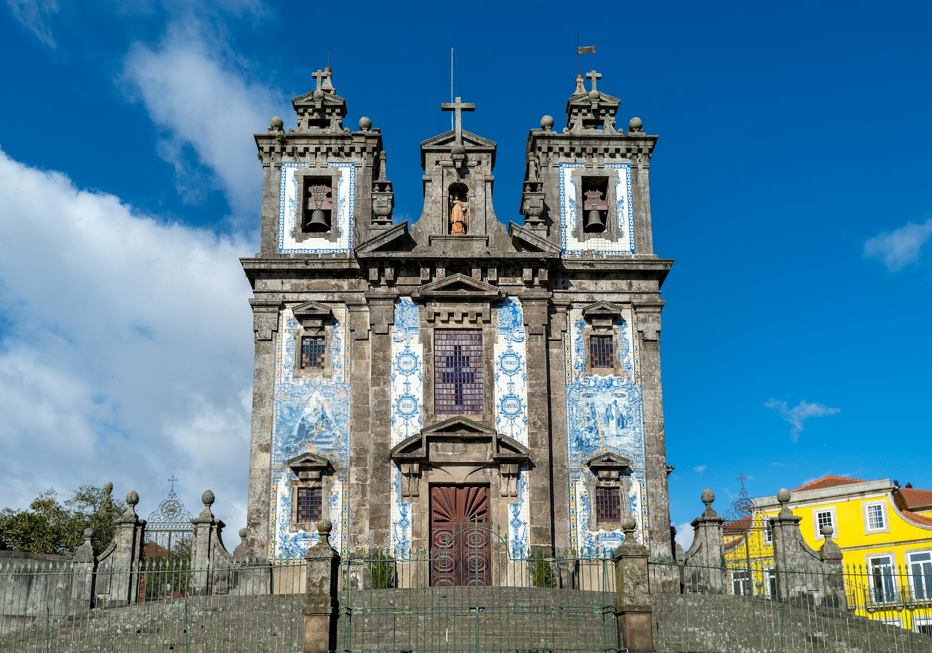 Facade of Igreja de Santo Ildefonso with Portuguese tile art