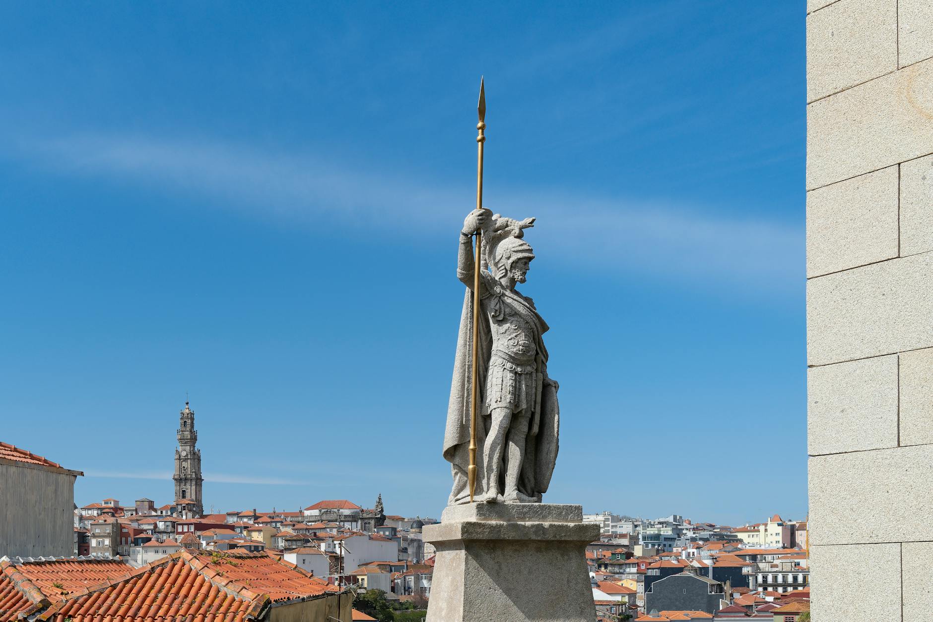 Rooftops of Porto with Clerigos Tower in the background