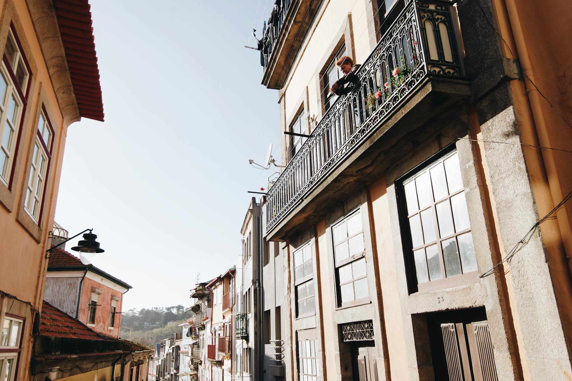 Traditional Porto architecture and sunny alley