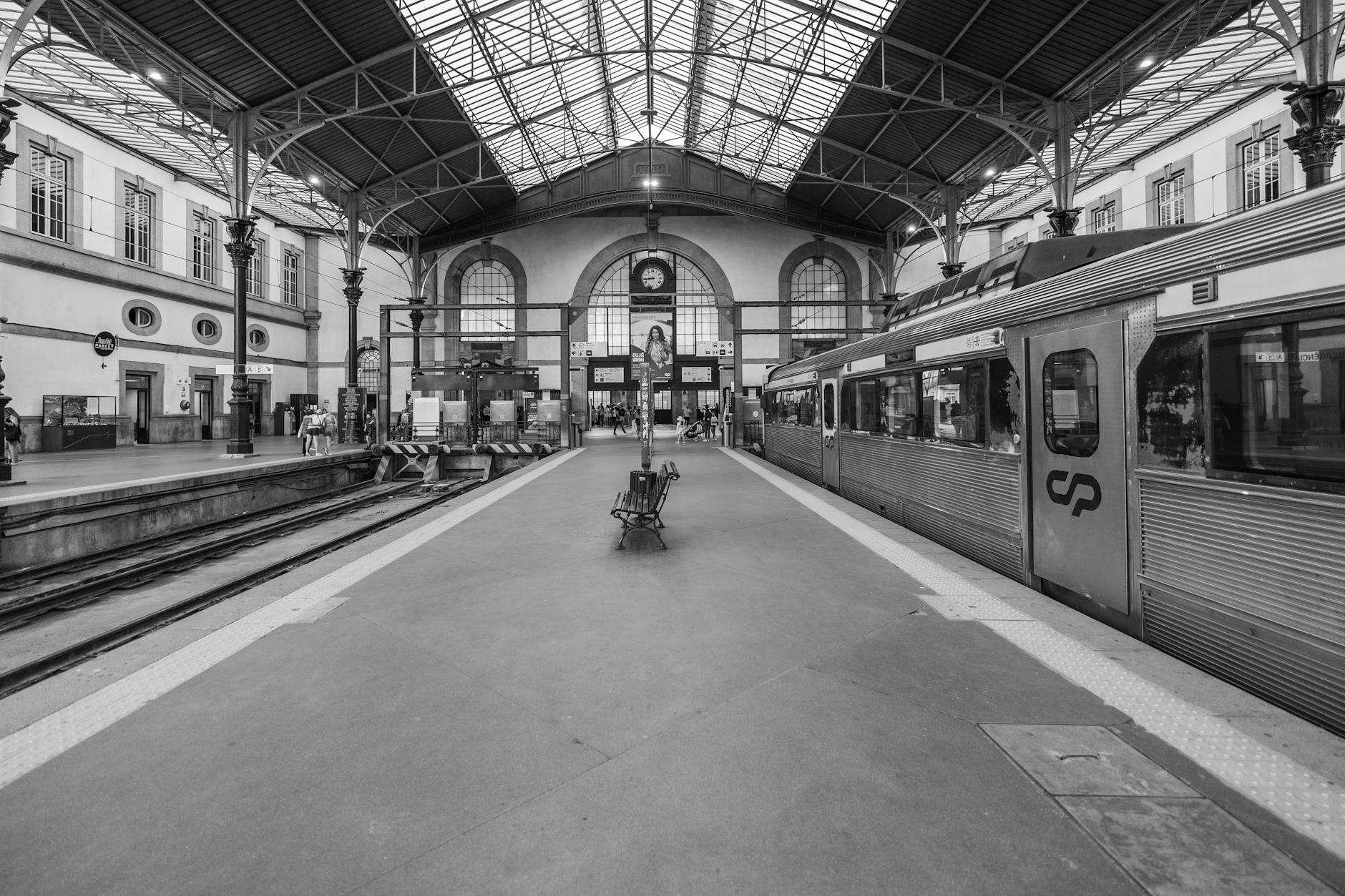 Railway station platform in Porto