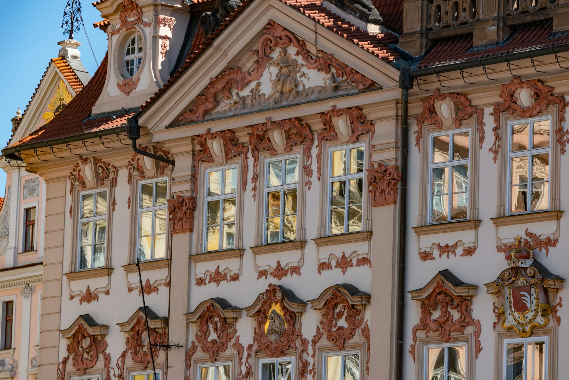 Baroque building facade in Prague