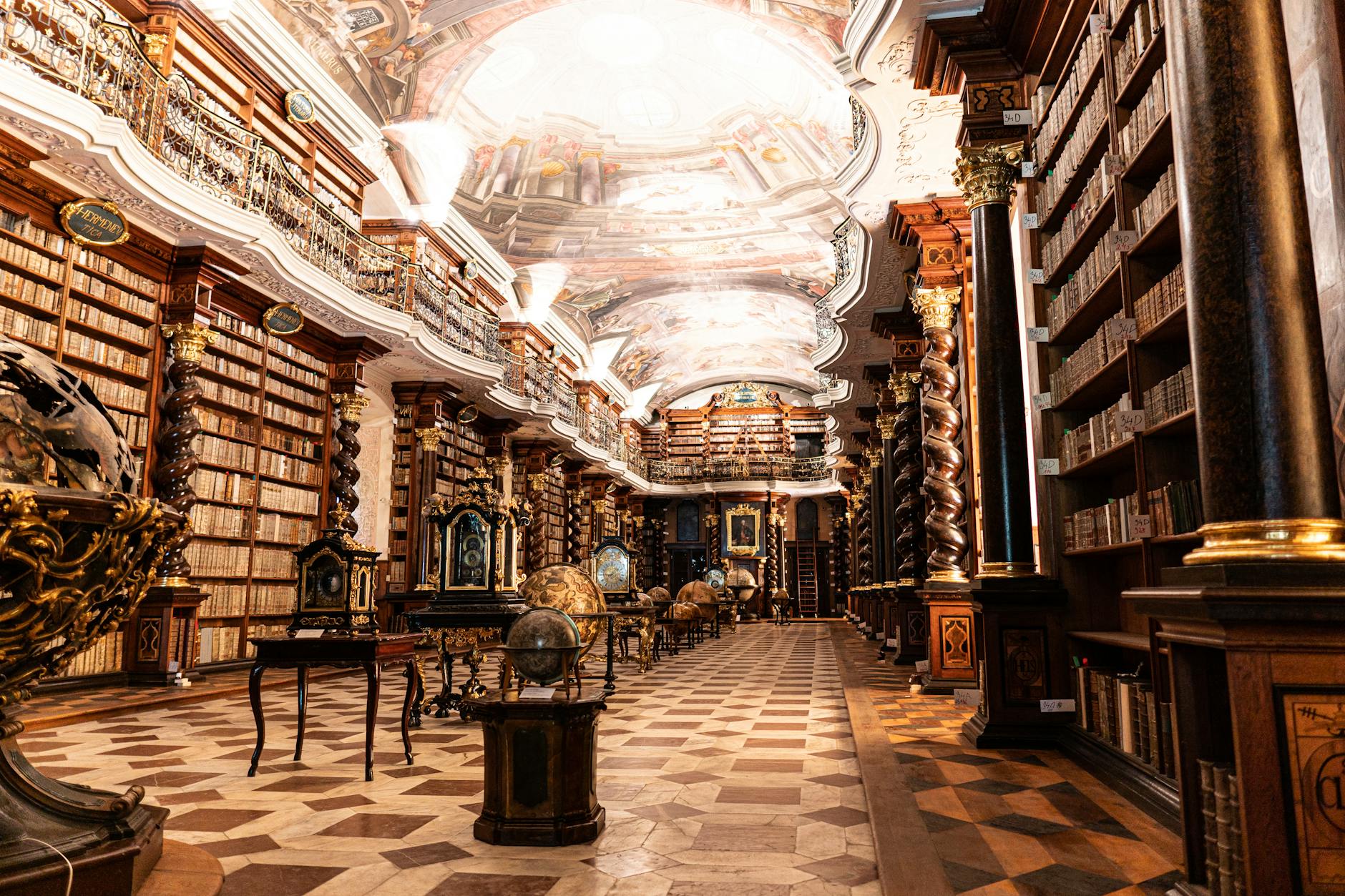 Historic Klementinum Library in Prague