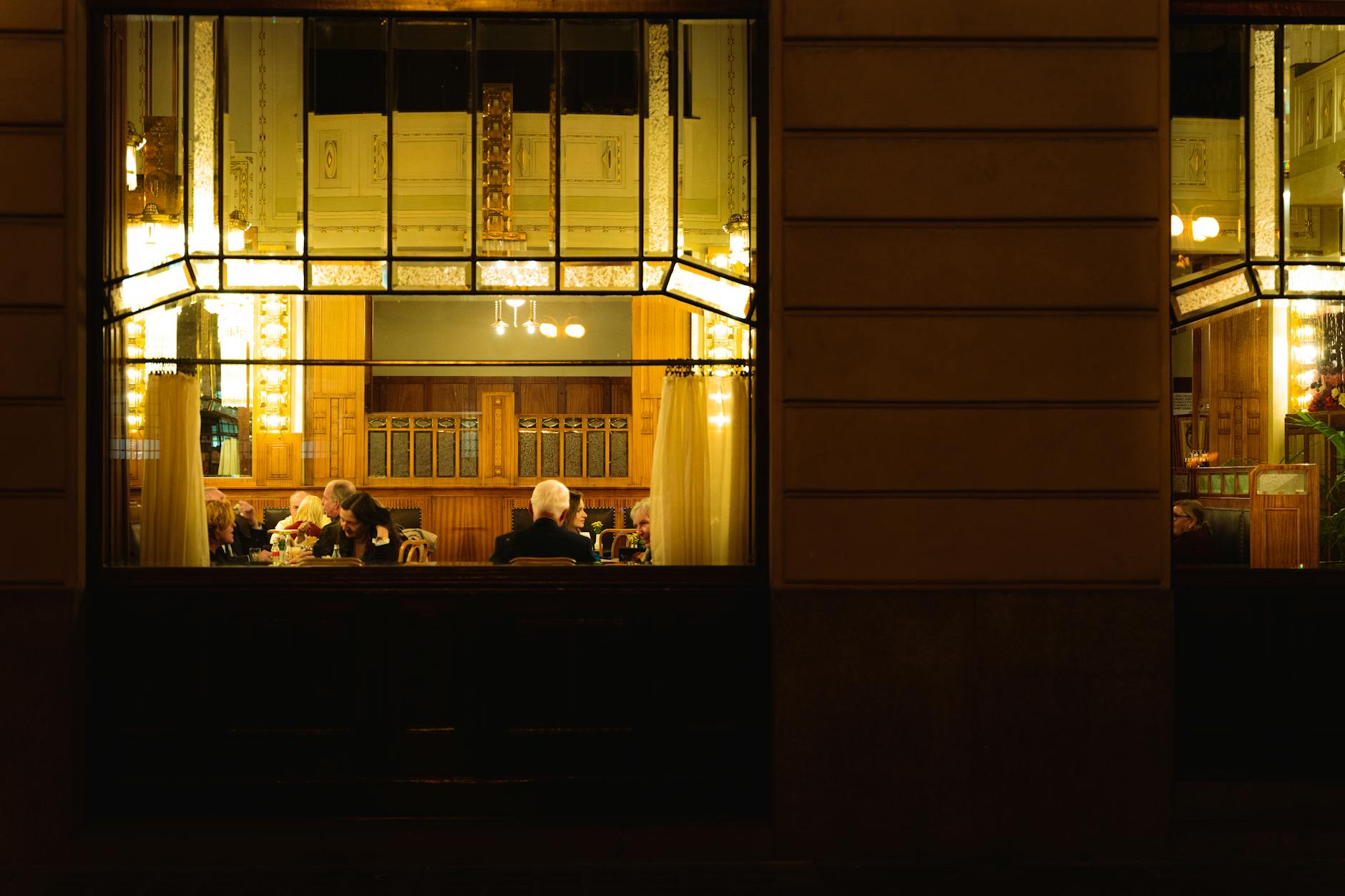 Elegant restaurant interior in Prague