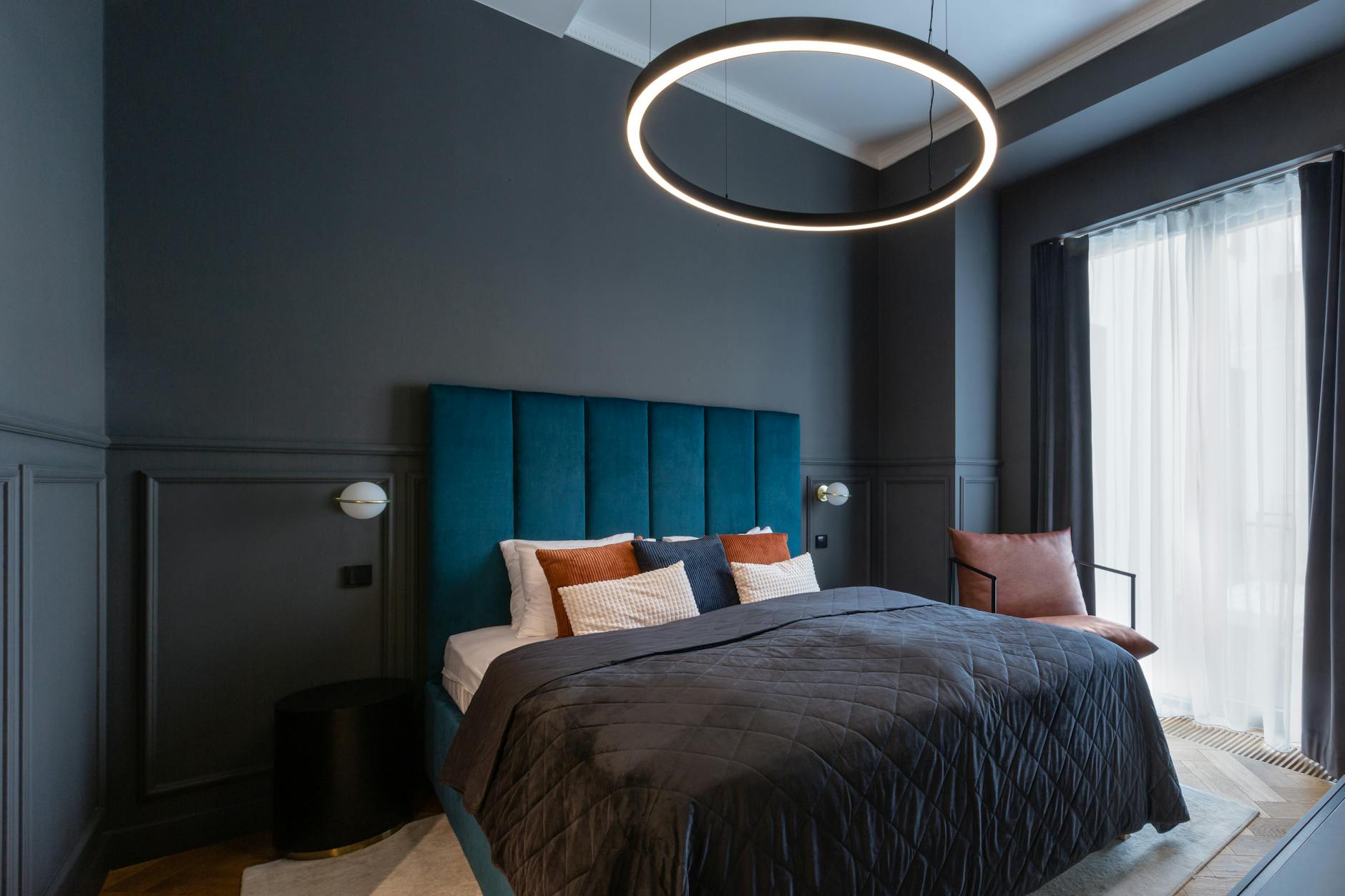 Stylish modern bedroom in Prague